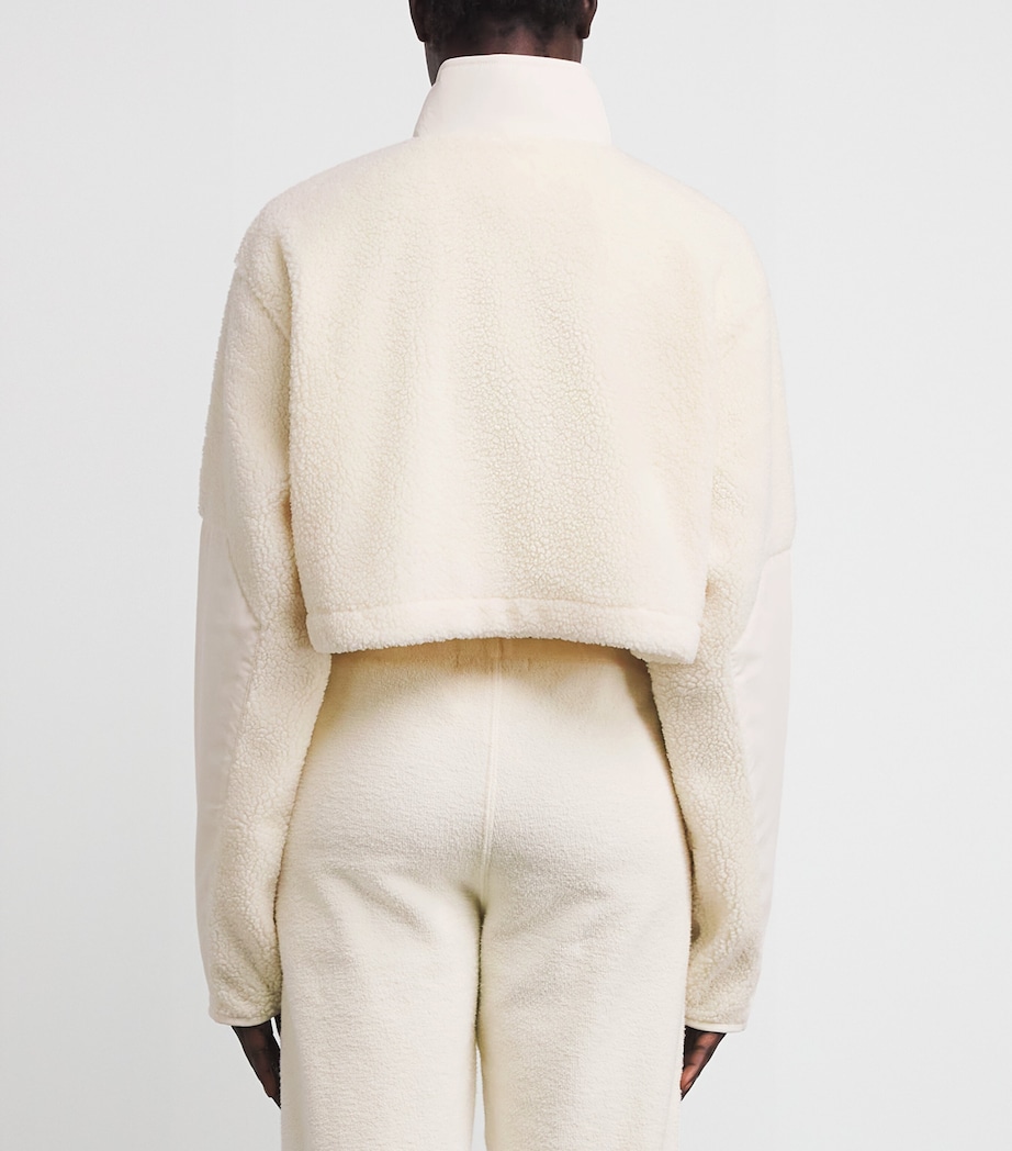 Teddy Cropped Zip-Up Jacket ECRU Image 4