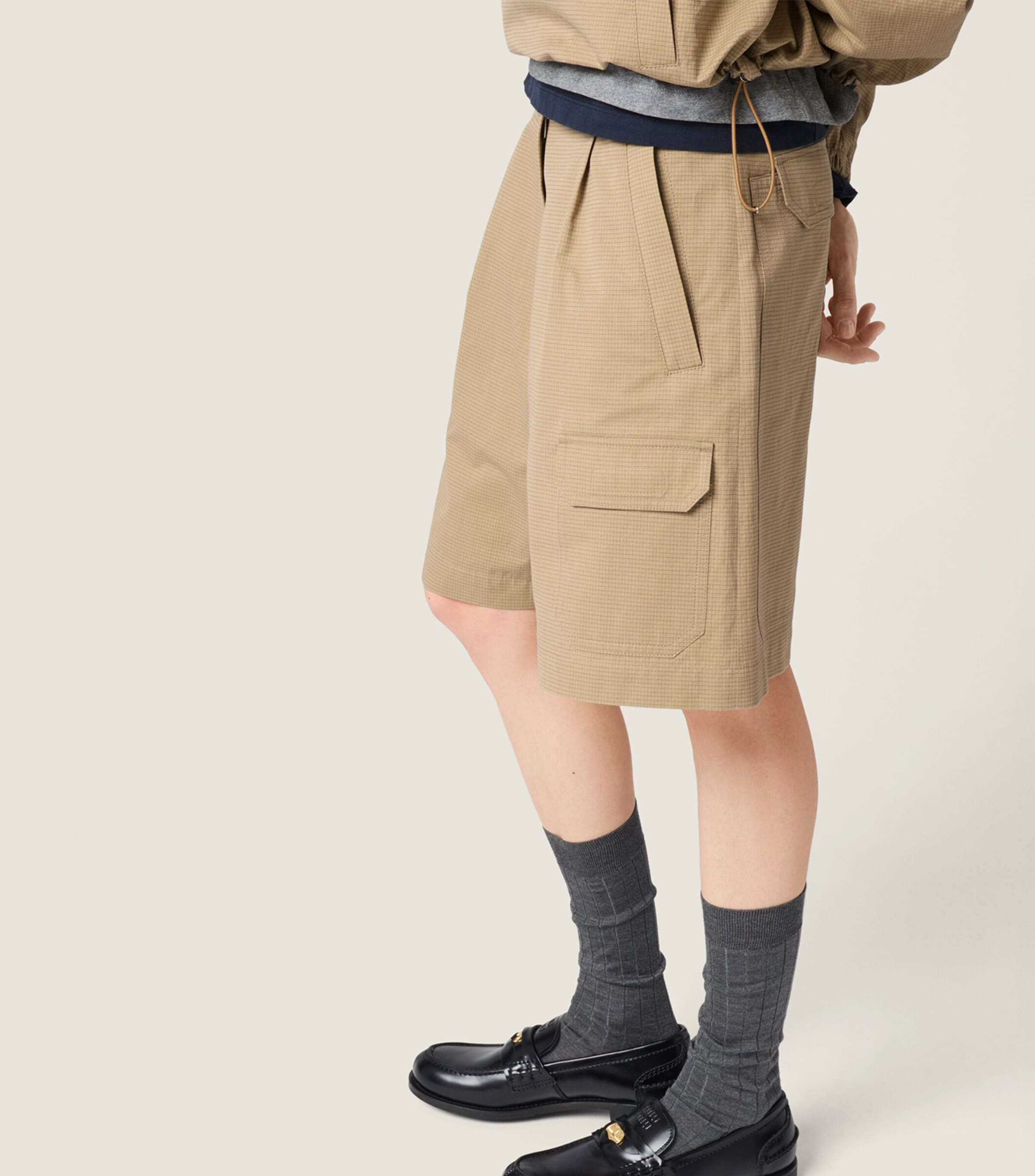 Miu Miu Womens Chino Bermuda Shorts Neutral Image 4