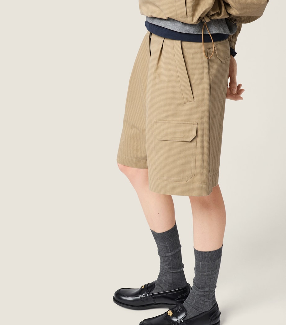 Miu Miu Womens Chino Bermuda Shorts Neutral Image 4