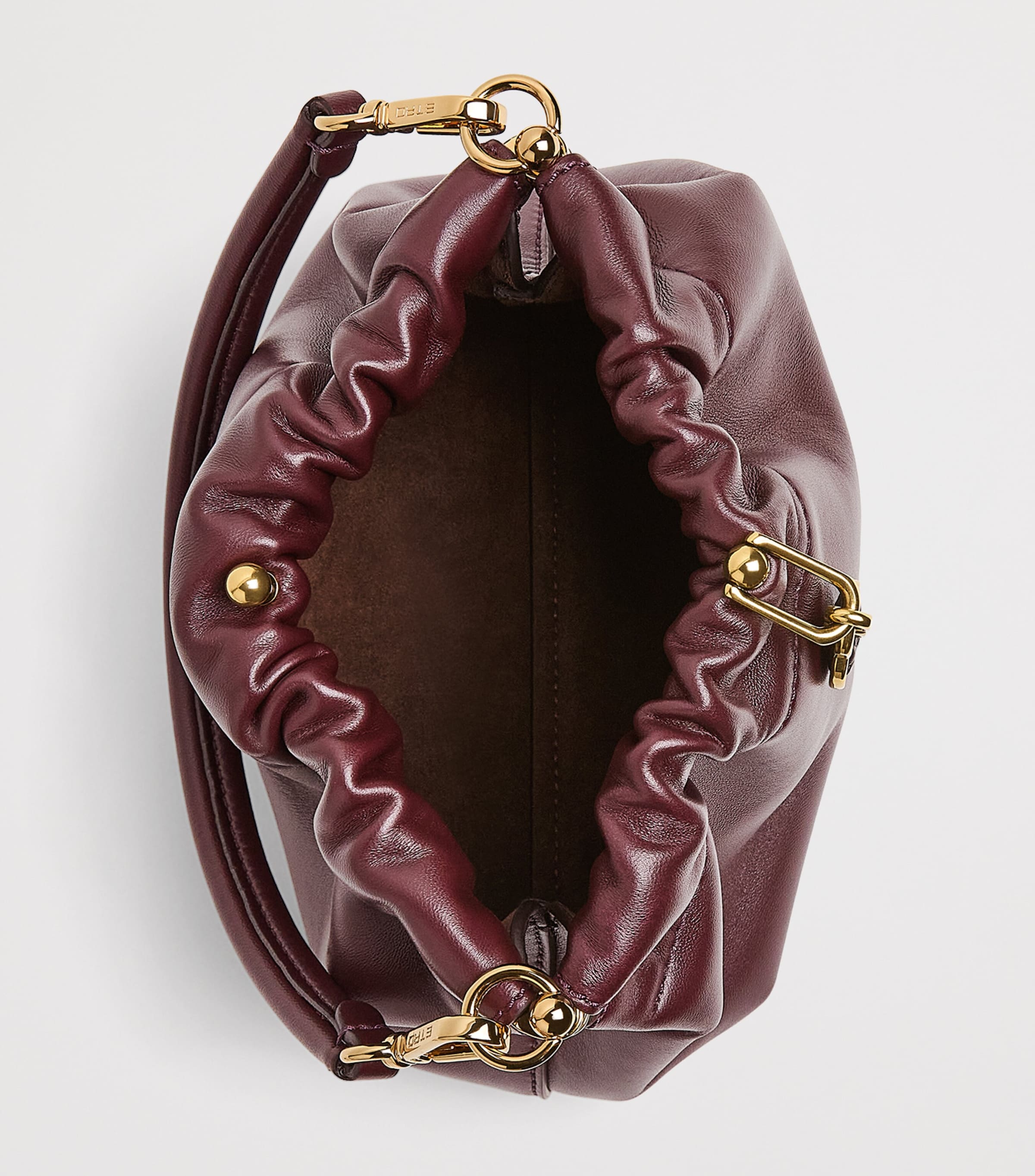 Etro Small Leather Vela Blossom Shoulder Bag Plum Image 5