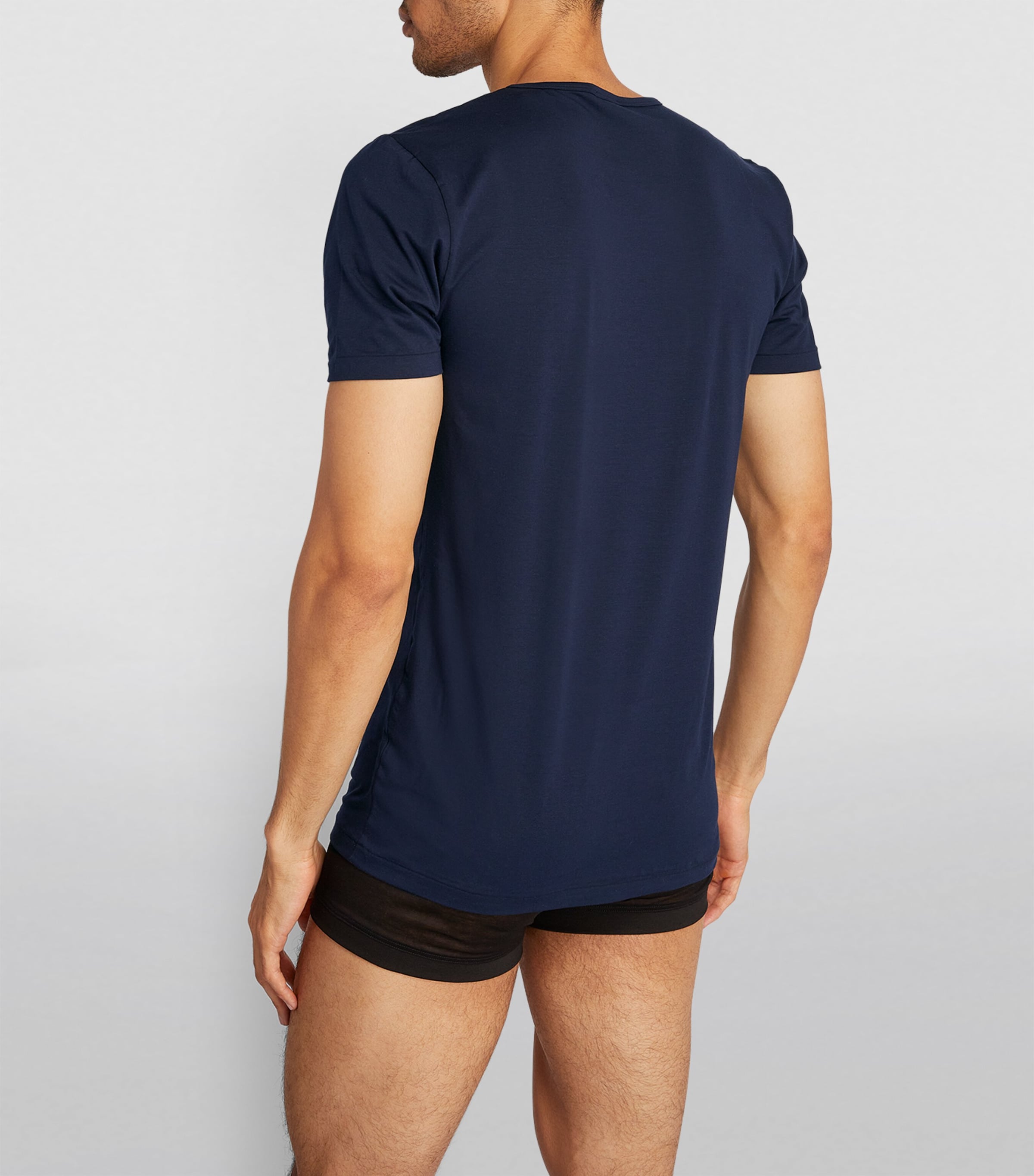 Zimmerli Mens Stretch-Modal Pureness T-Shirt Navy Image 4