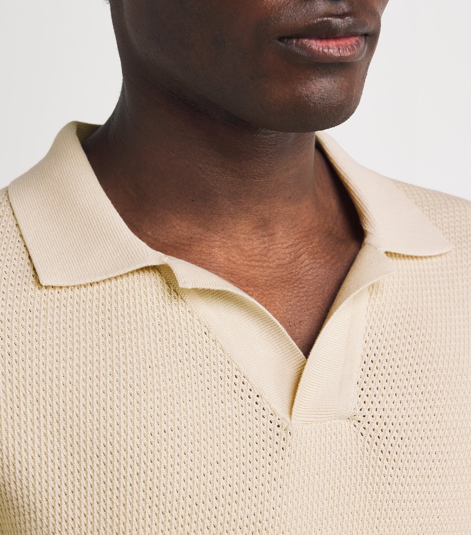 Cotton Knitted Polo Shirt WHCR-ECRU Image 6