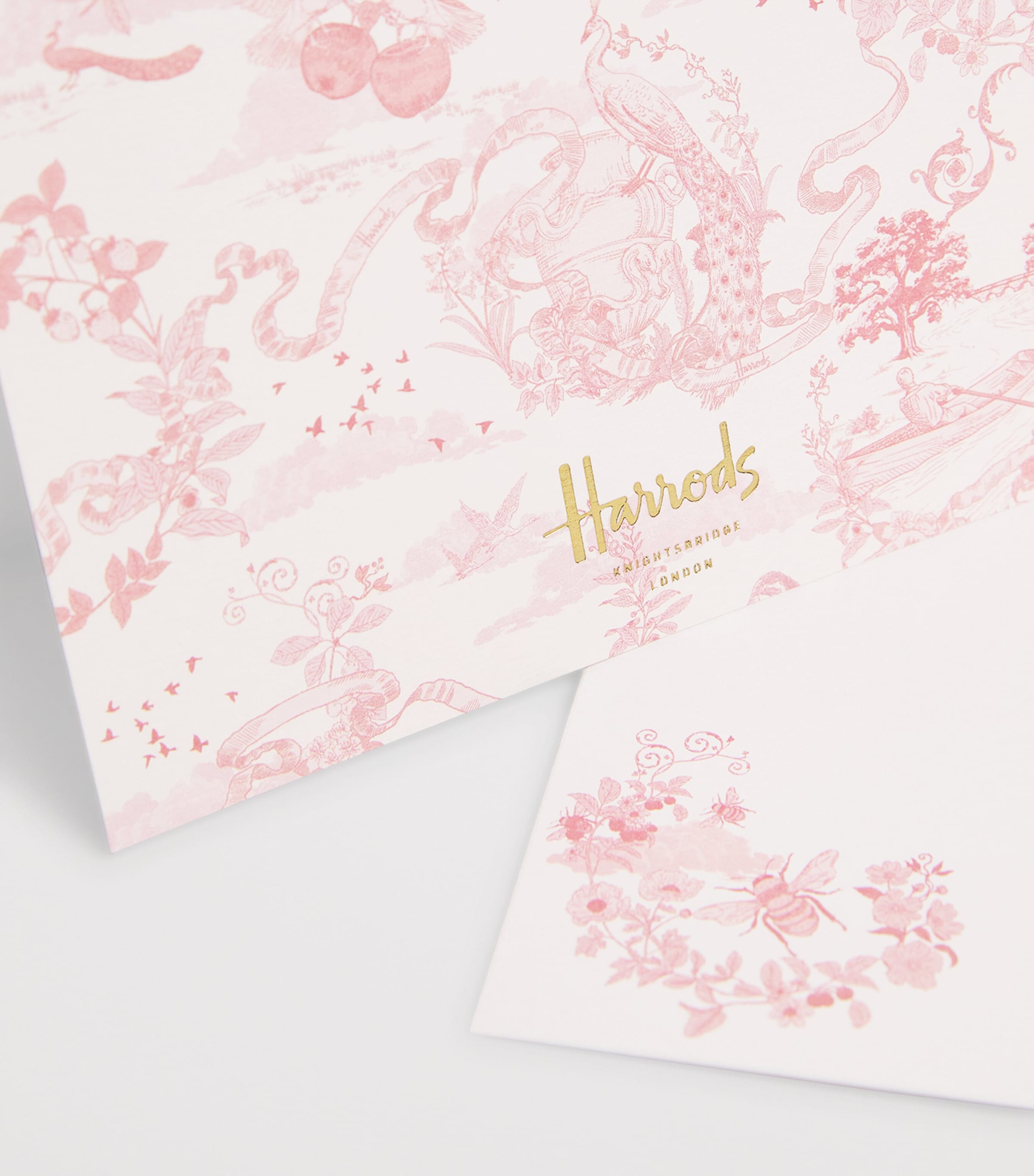 Set of 8 Toile Notelets and Envelopes PINK Image 2