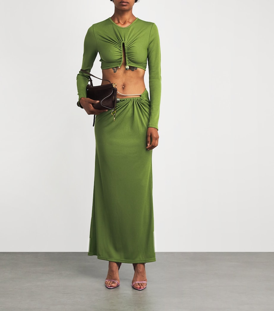 Pin-Gathered Crop Top CACTUS Image 2