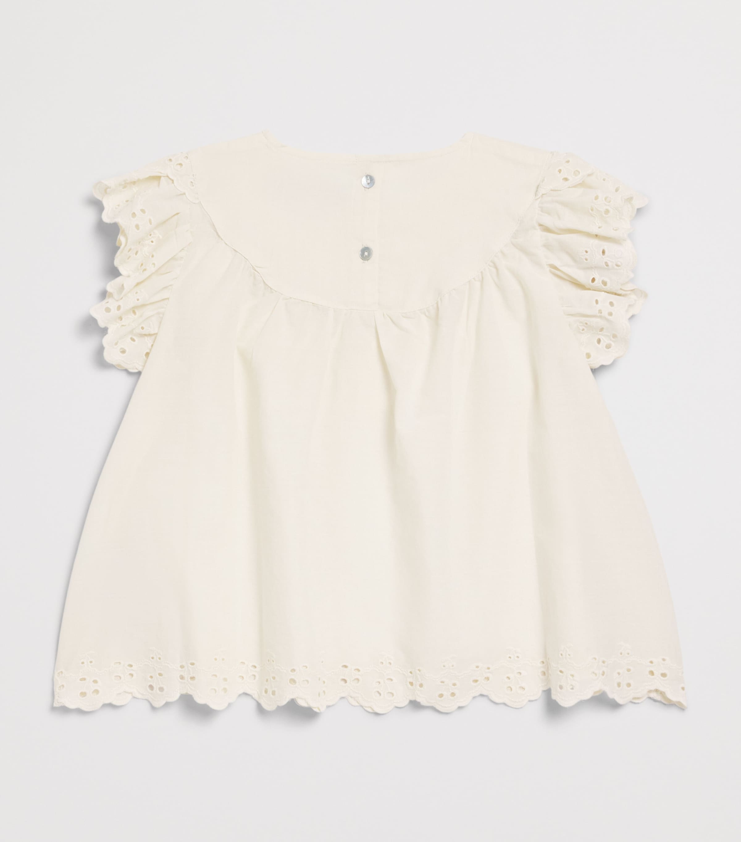 KONGES SLOJD Cotton Embroidered Posey Top (9 Months-10 Years) Antique Image 2