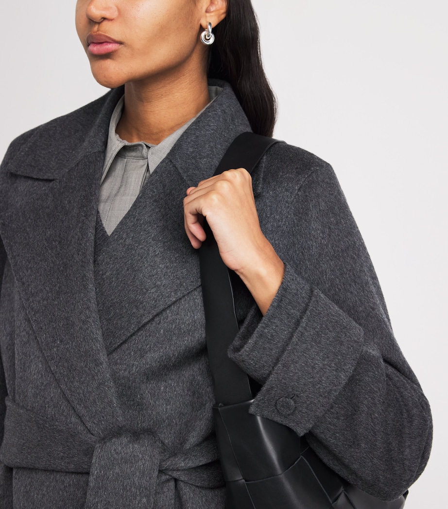 Double-Faced Wool-Cashmere Arline Coat SMOKE Image 6