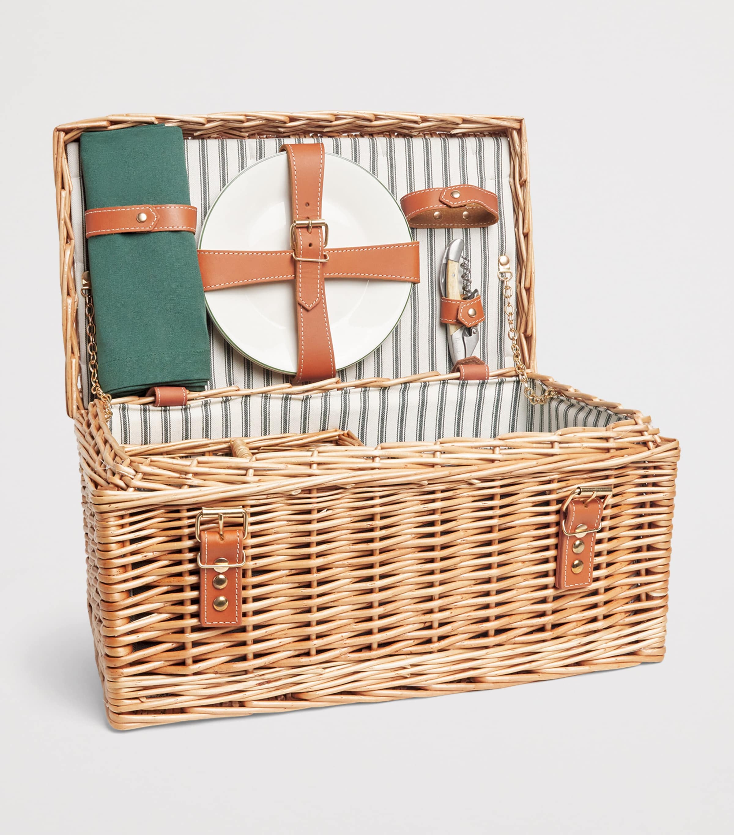 Fitted Picnic Hamper for 2 BROWN Image 2
