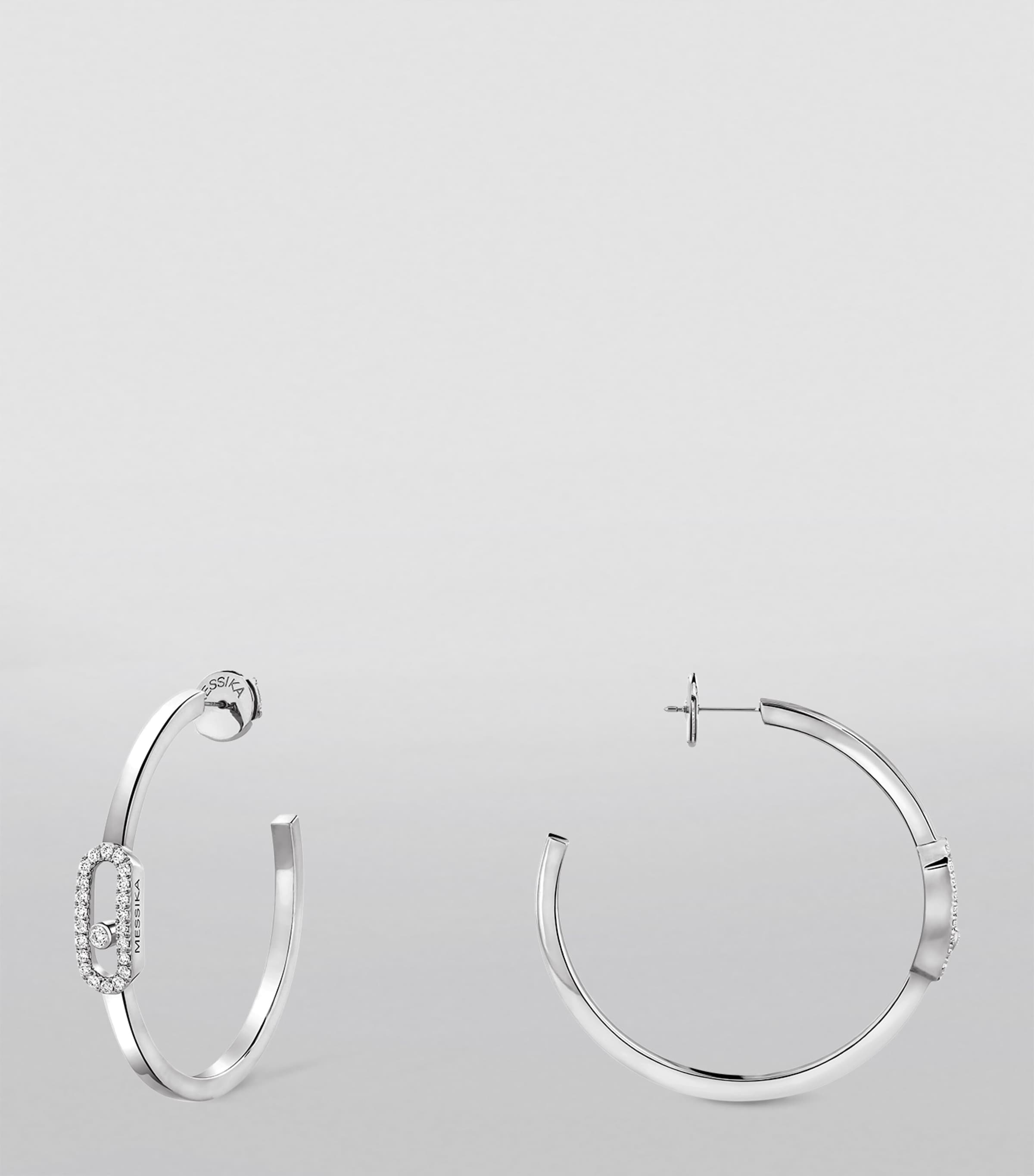 Messika Move Uno White Gold and Diamond Hoop Earrings (0.29ct) White Gold Image 4
