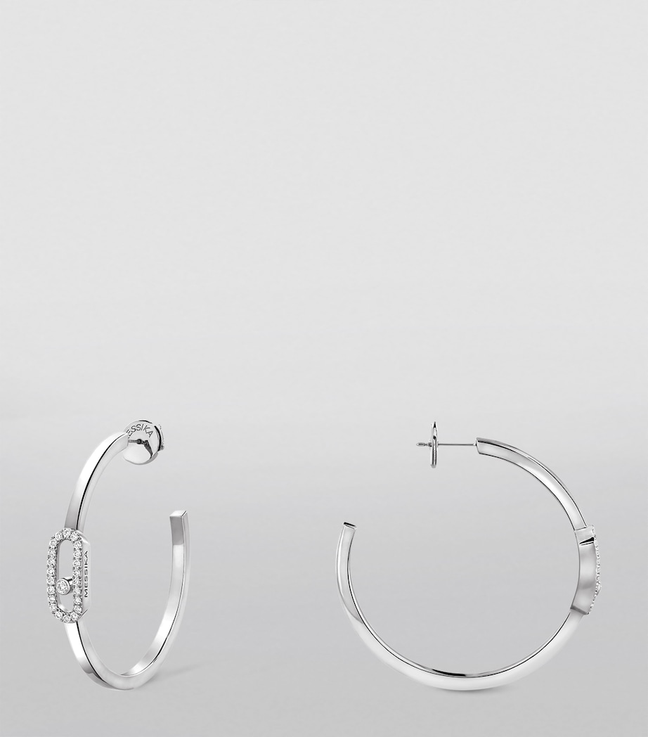 Messika Move Uno White Gold and Diamond Hoop Earrings (0.29ct) White Gold Image 4