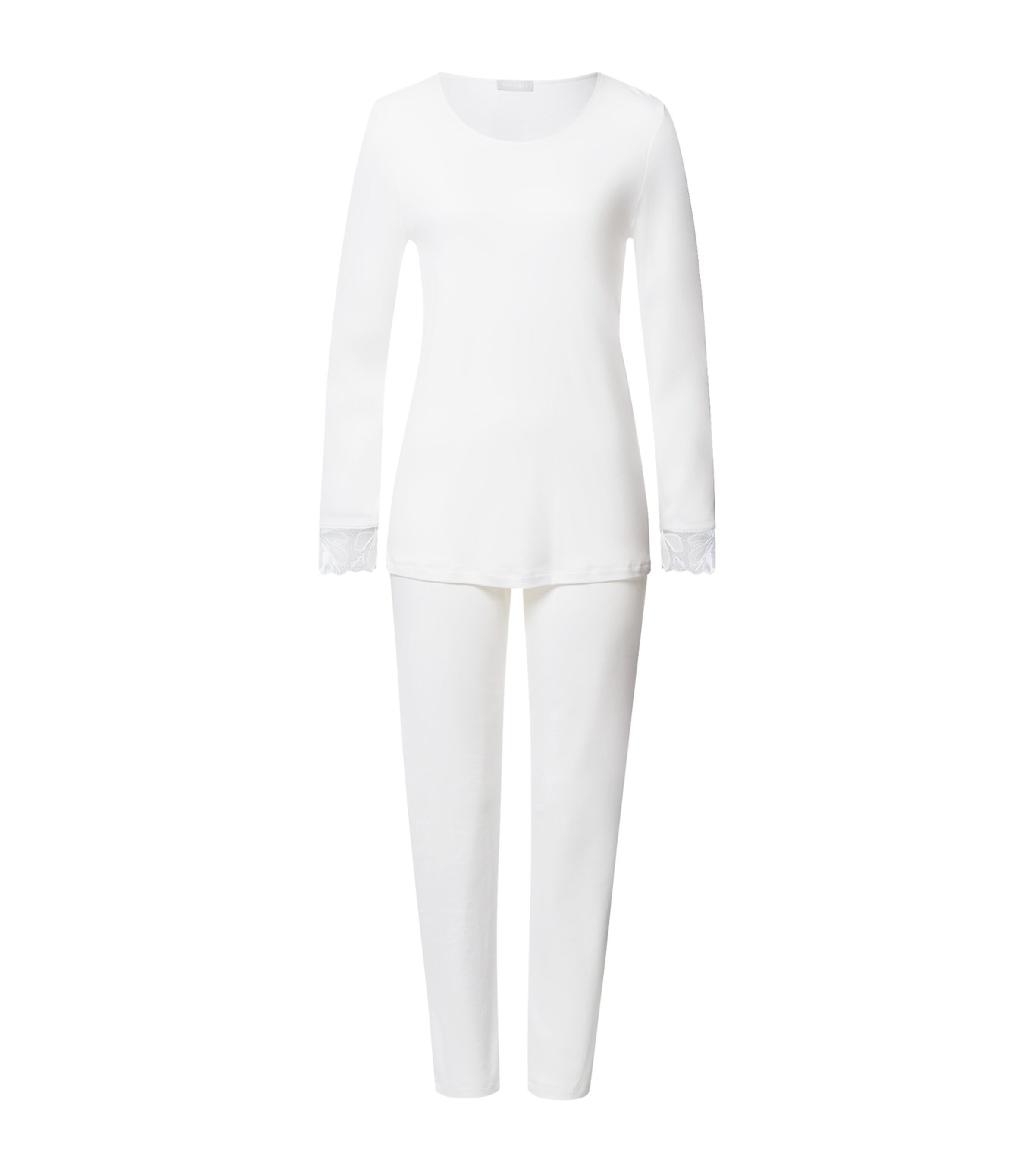 Hanro Cotton Lace-Trim Pyjama Set | Women Clothing | Nightwear | Pyjamas | Designers | Hanro