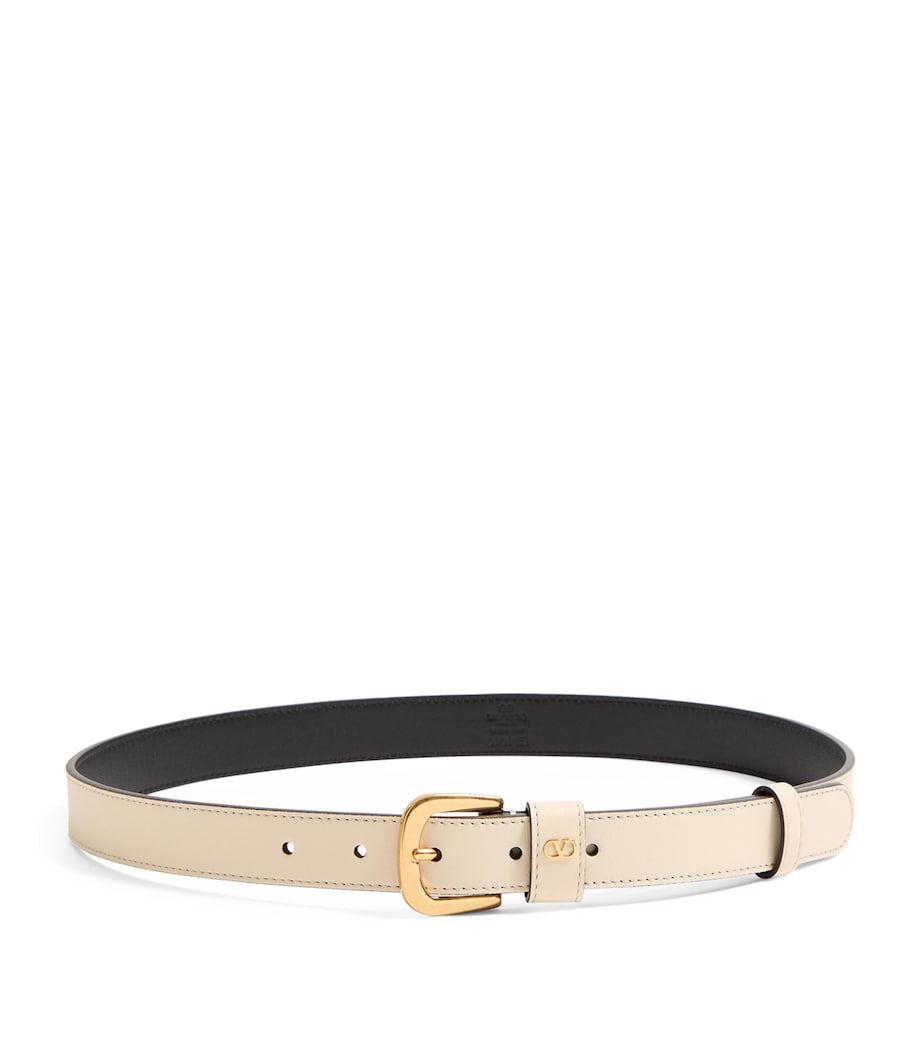 Leather VLogo Signature Belt REN Image 1