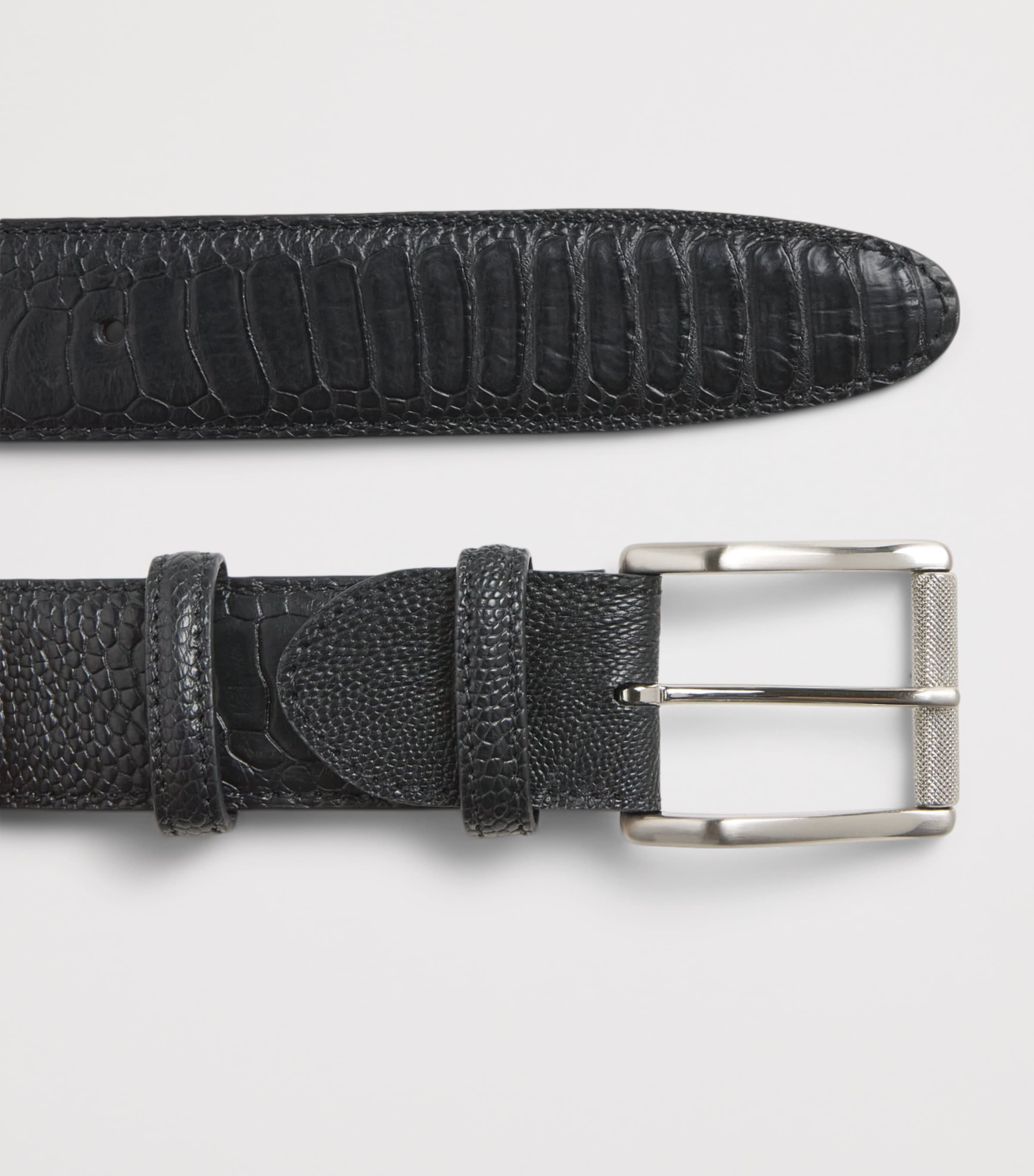 Elliot Rhodes Ostrich Leather Belt Black Image 3