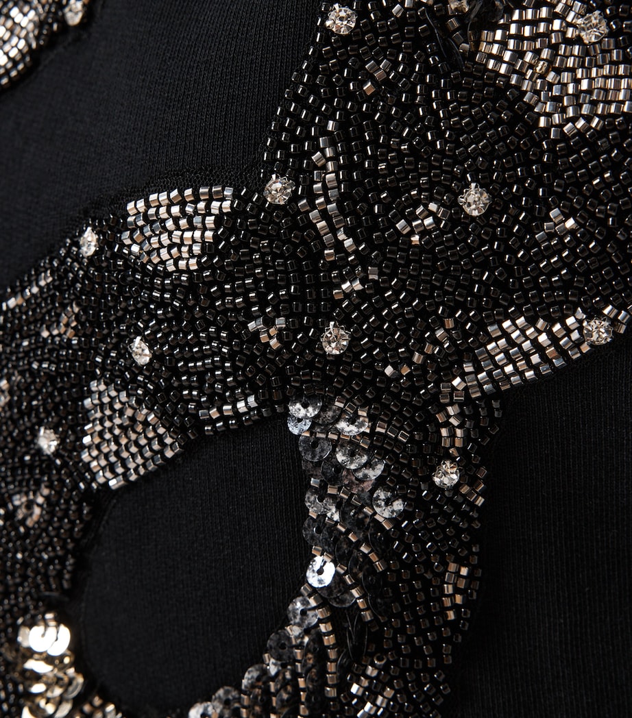 Cotton Embellished Pippa Hoodie BLACK Image 7