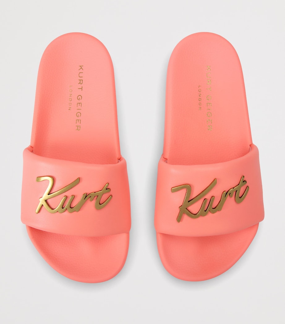Kurt Geiger London Meena Logo Slides Pink Comb Image 4
