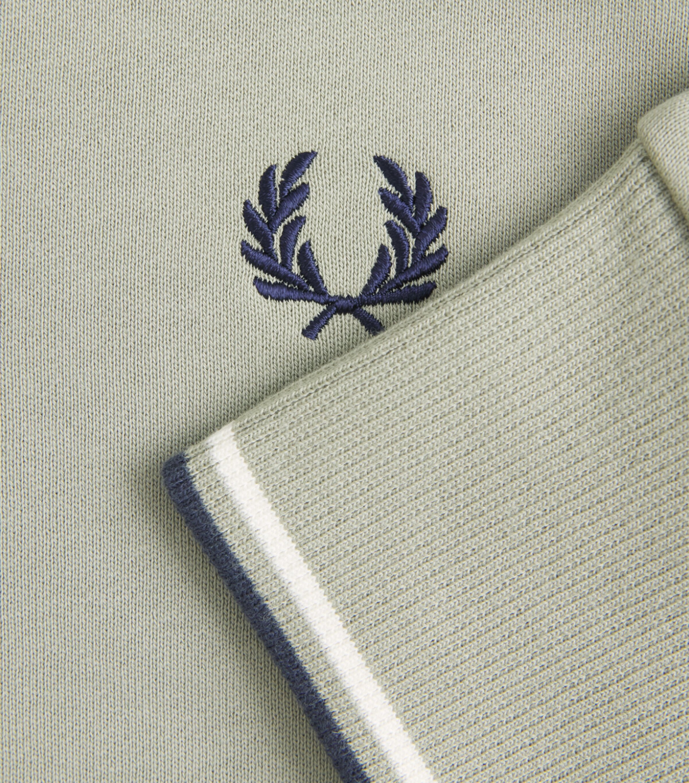 Fred Perry Mens Cotton Half-Zip Sweatshirt Seagrs/ecr/dkair Image 6