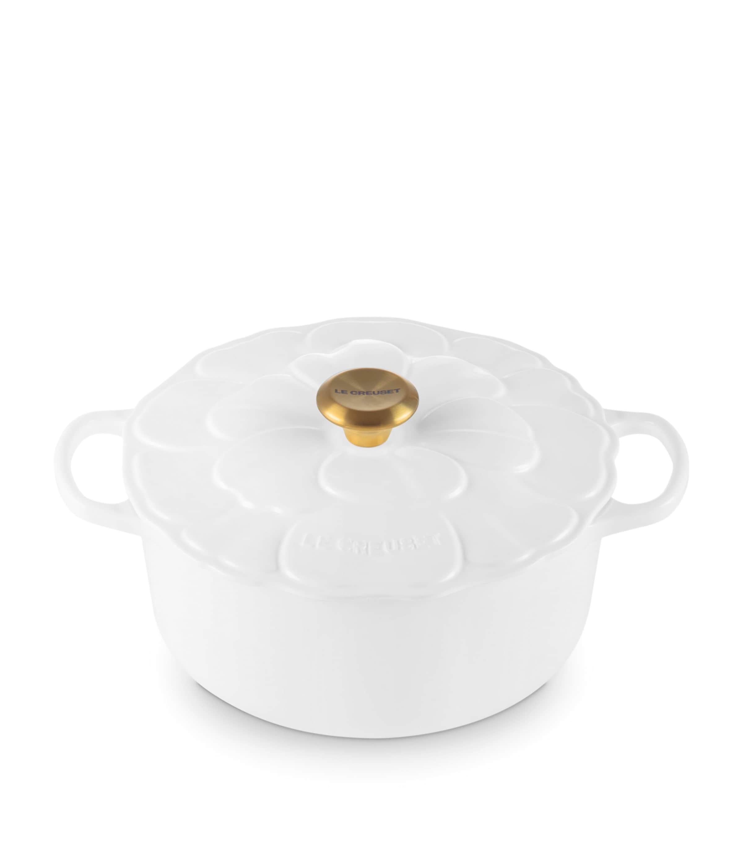 Le Creuset Cast Iron Petal Casserole Dish (26cm) White Image 2
