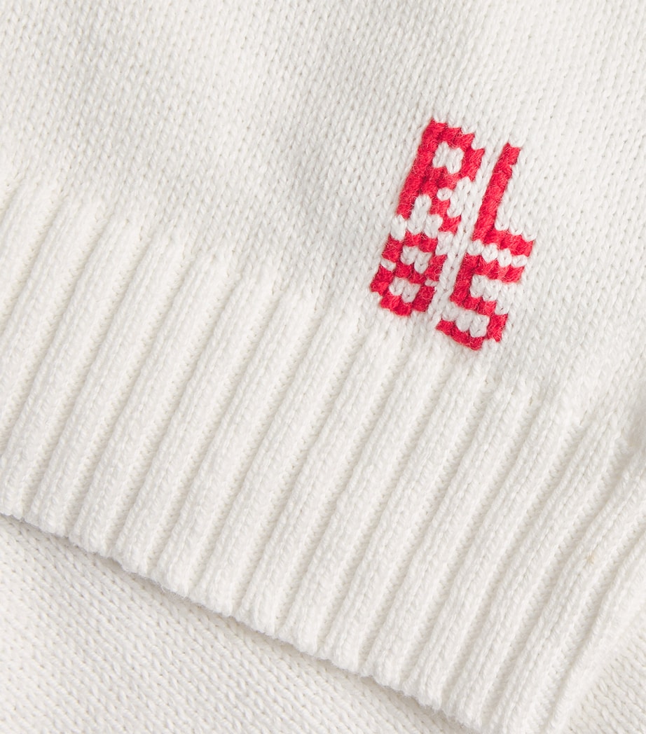 Cotton Polo Bear Sweater WHITE Image 5