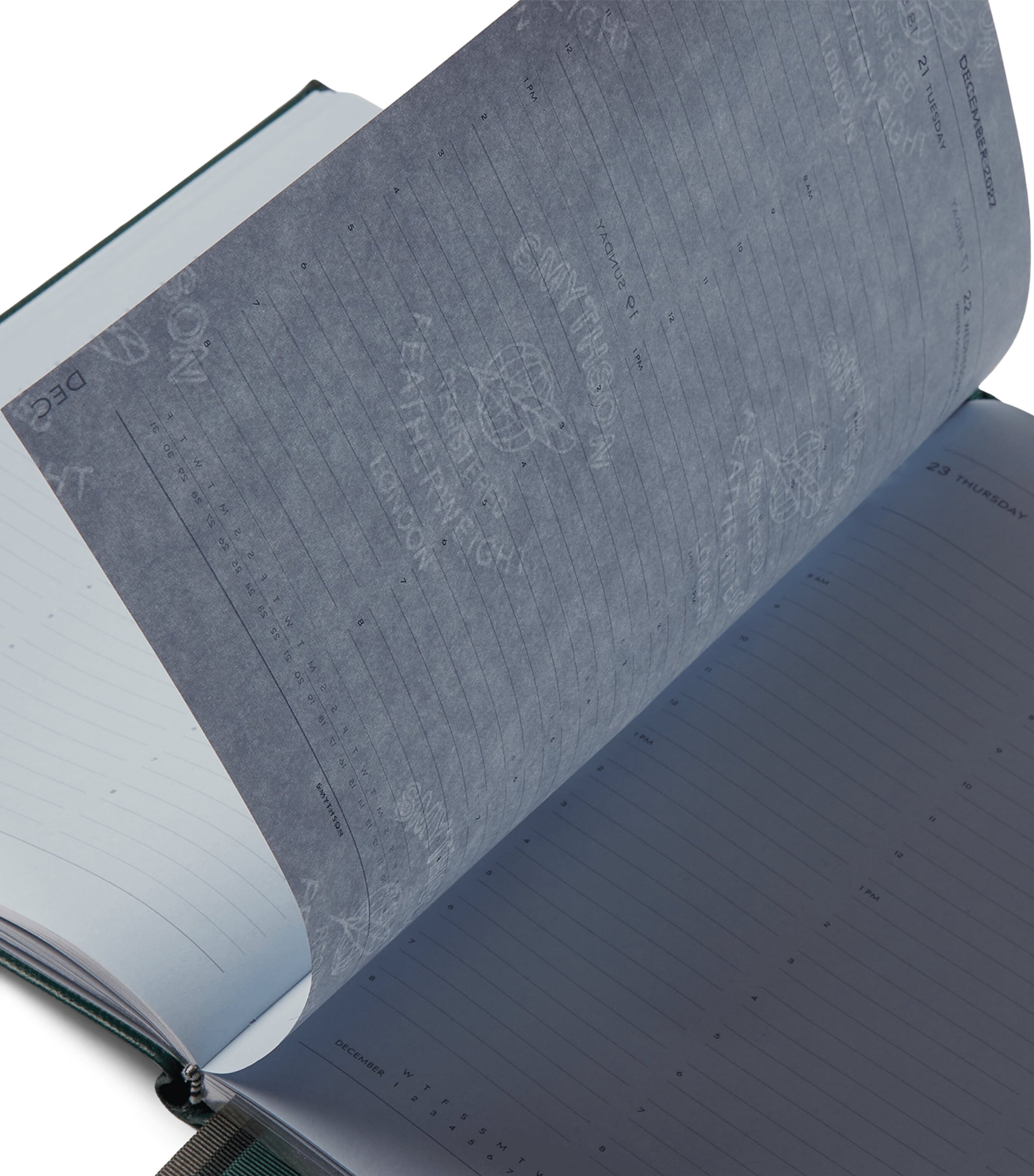 Smythson Leather Portobello Weekly Diary 2027 Forest Green Image 3