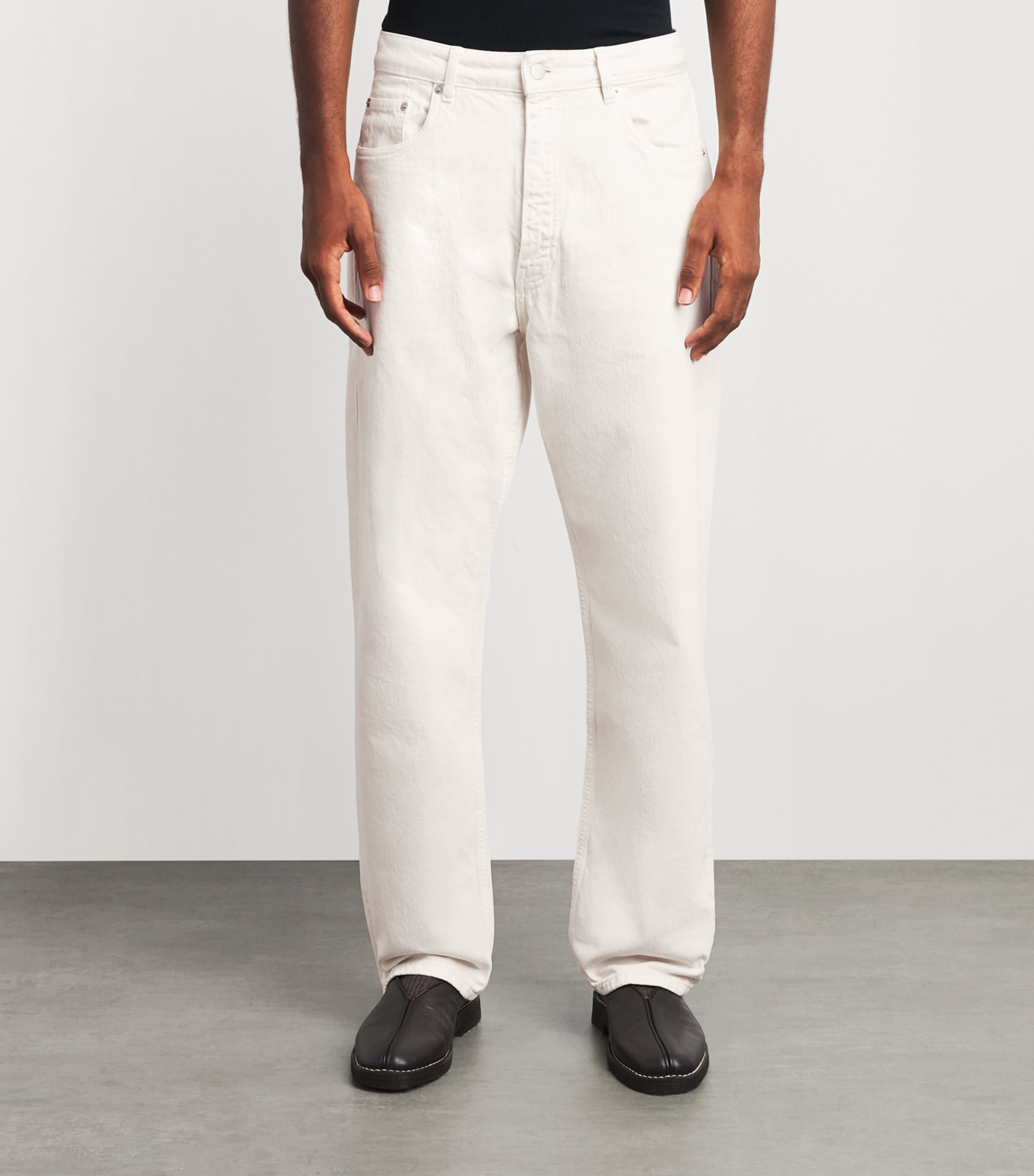 Studio Nicholson Mens Riso Straight Jeans Parchment Image 4