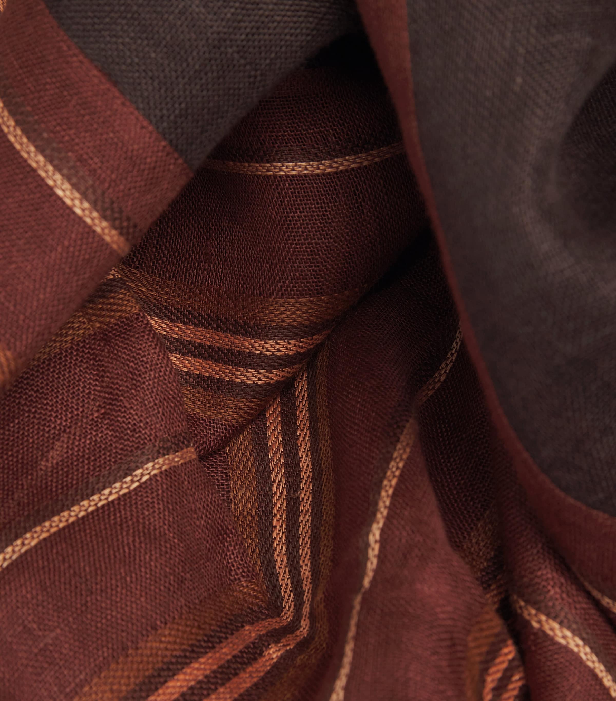 Linen Stripe Wide-Leg Trousers 200 DARK CHOC/ORANGE Image 5