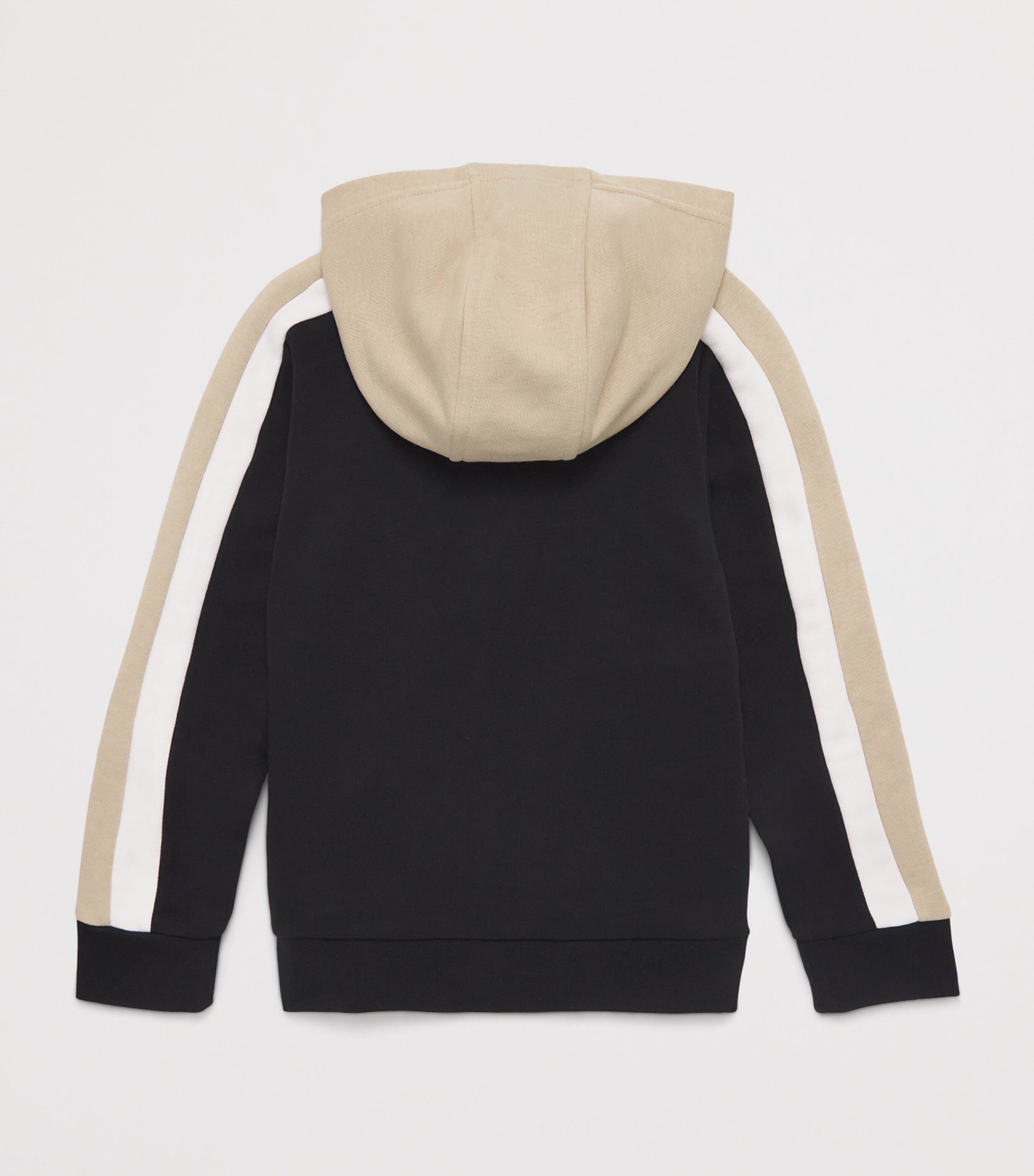 Cotton Stripe Zip-Up Hoodie (4-16 Years) 09BBLACK Image 2
