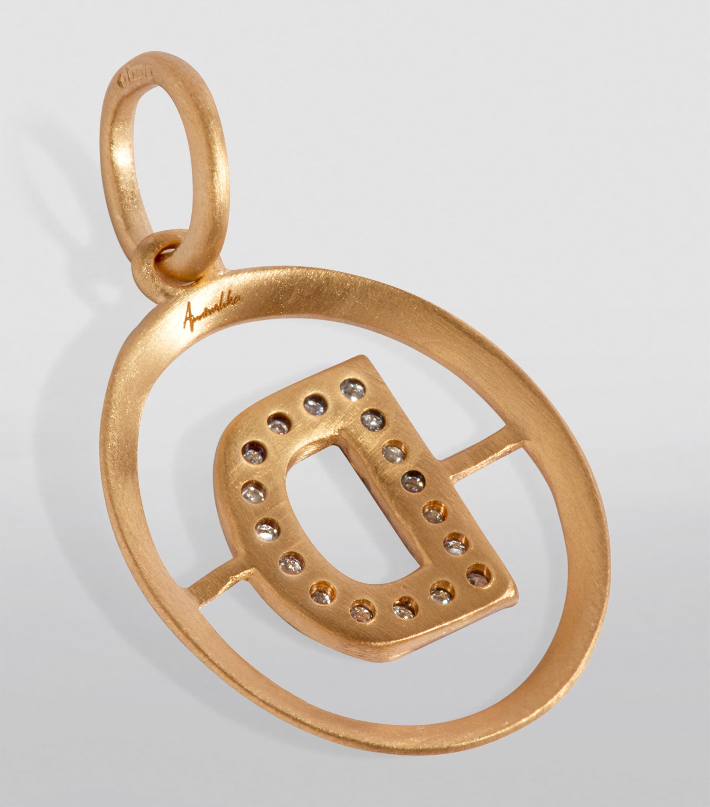 Yellow Gold and Diamond Initial D Pendant YELLOW GOLD Image 2