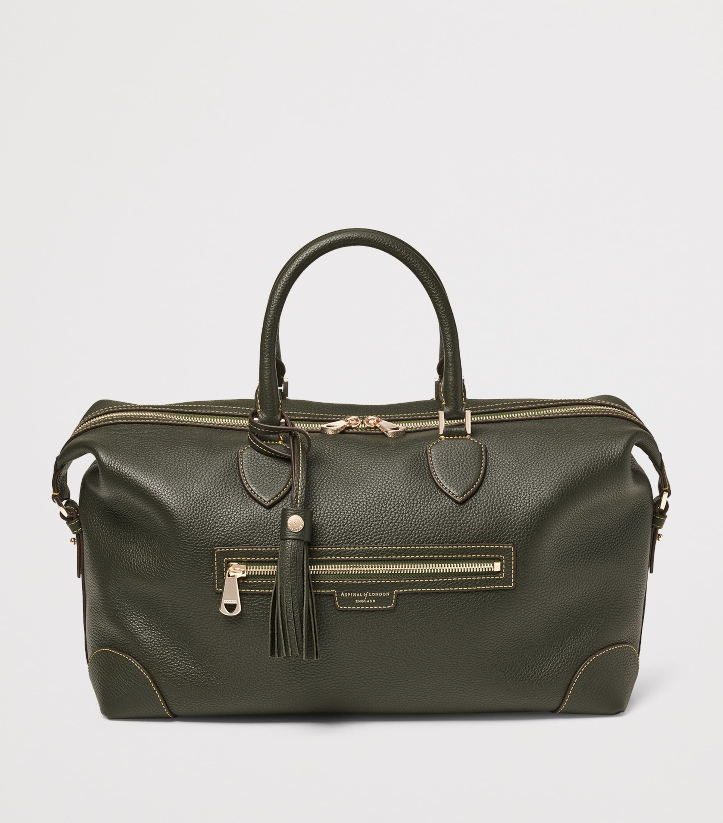 Leather Hudson Flight Bag GREEN Image 2