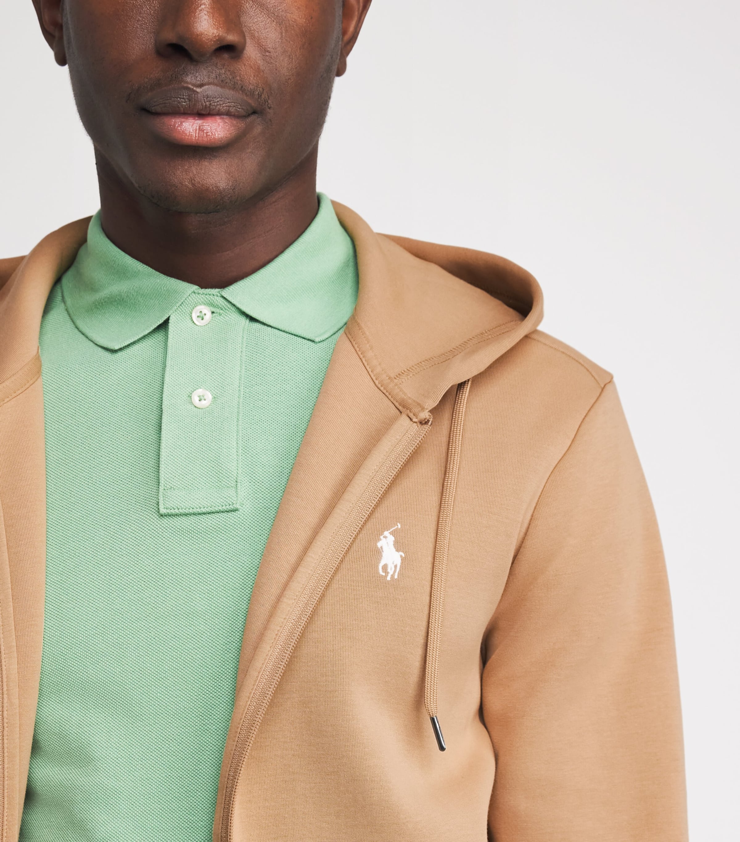 Tech Knit Zip-Up Hoodie CAMEL Image 6