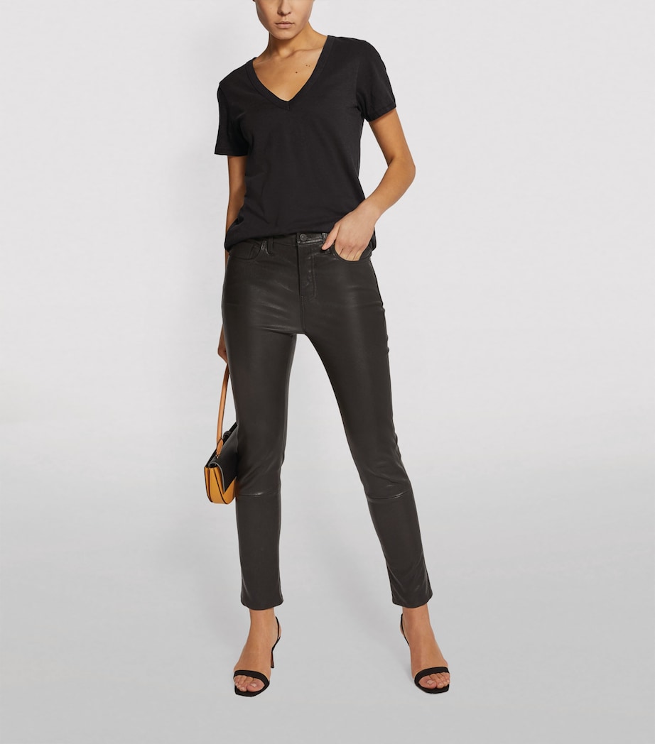 Cotton The Vee Slub T-Shirt BLACK BLACK Image 3