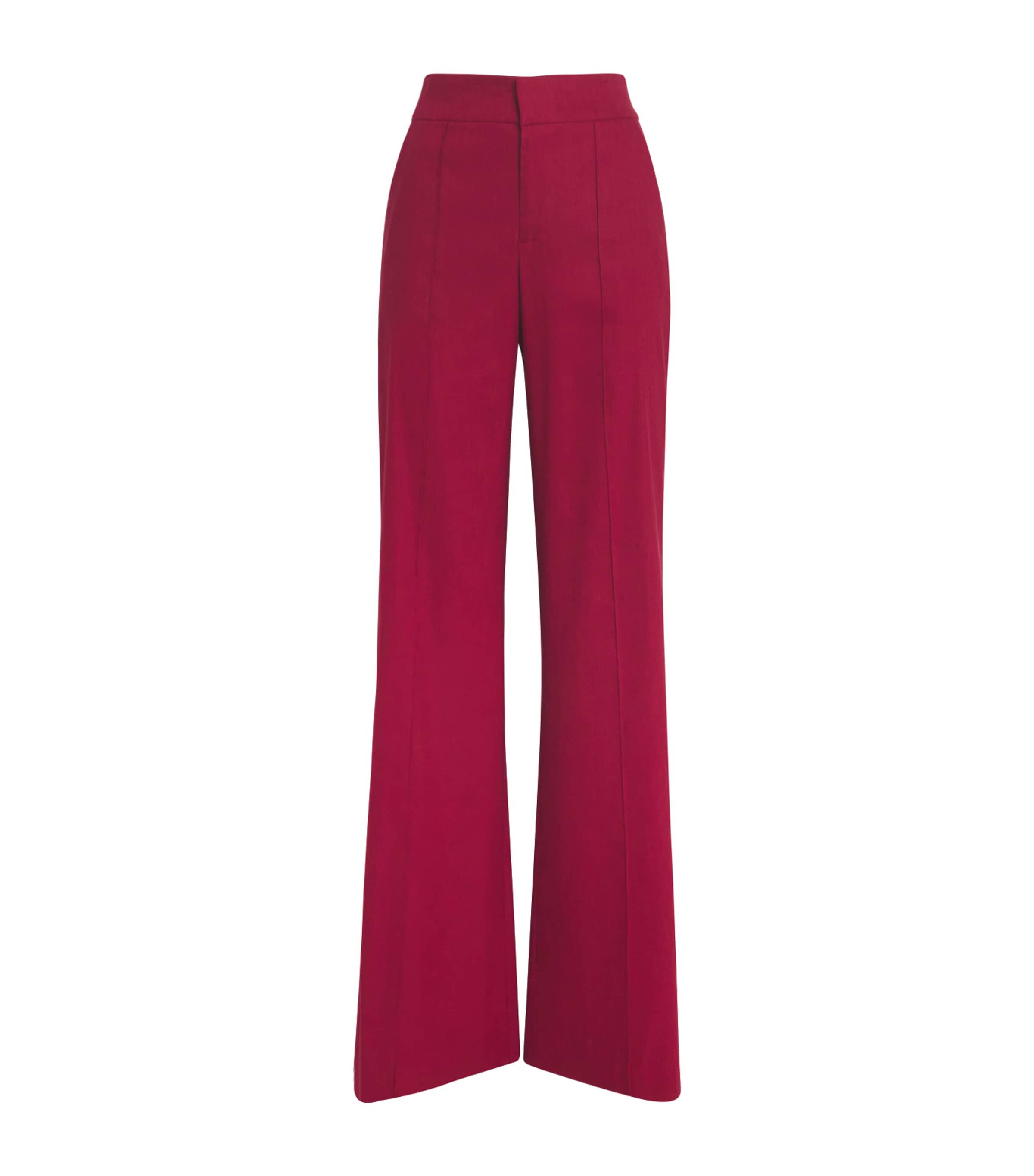 Alice And Olivia Dylan Wide-leg Tailored Trousers In Burgundy