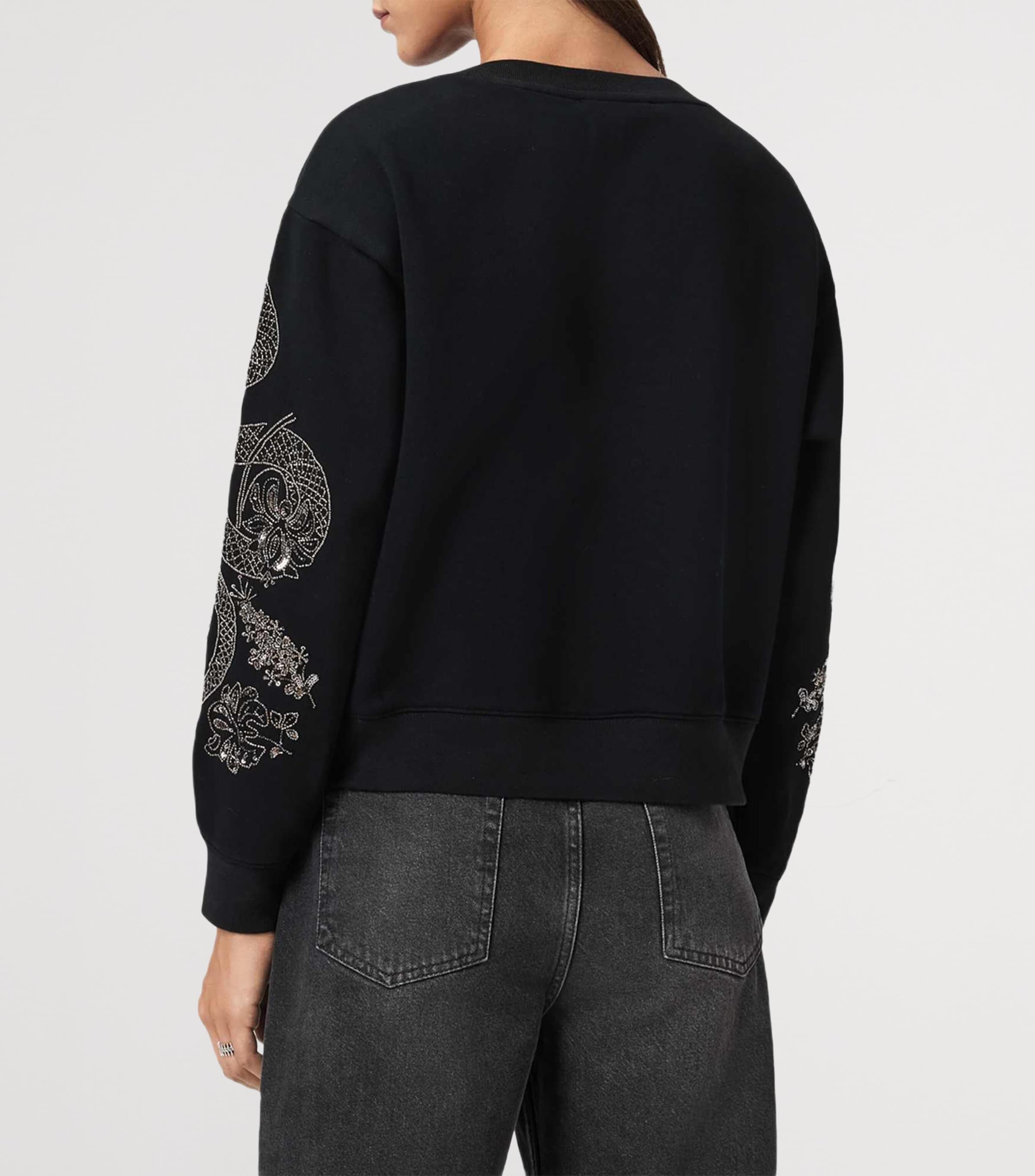 Organic Cotton-Blend Cecile Pippa Sweatshirt BLACK Image 5
