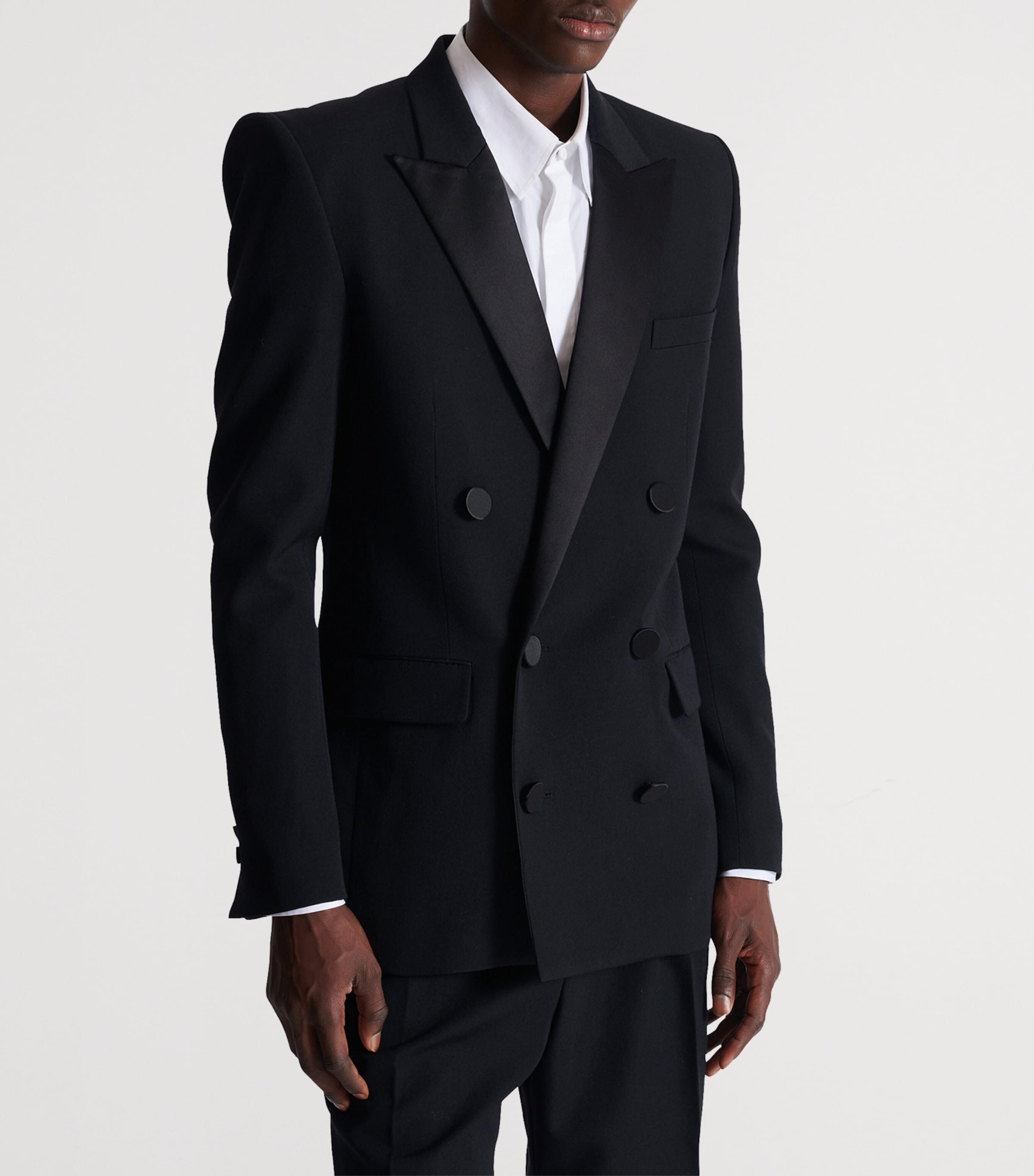 Wool-Satin Double-Breasted Blazer EAP NOIR/NOIR Image 4