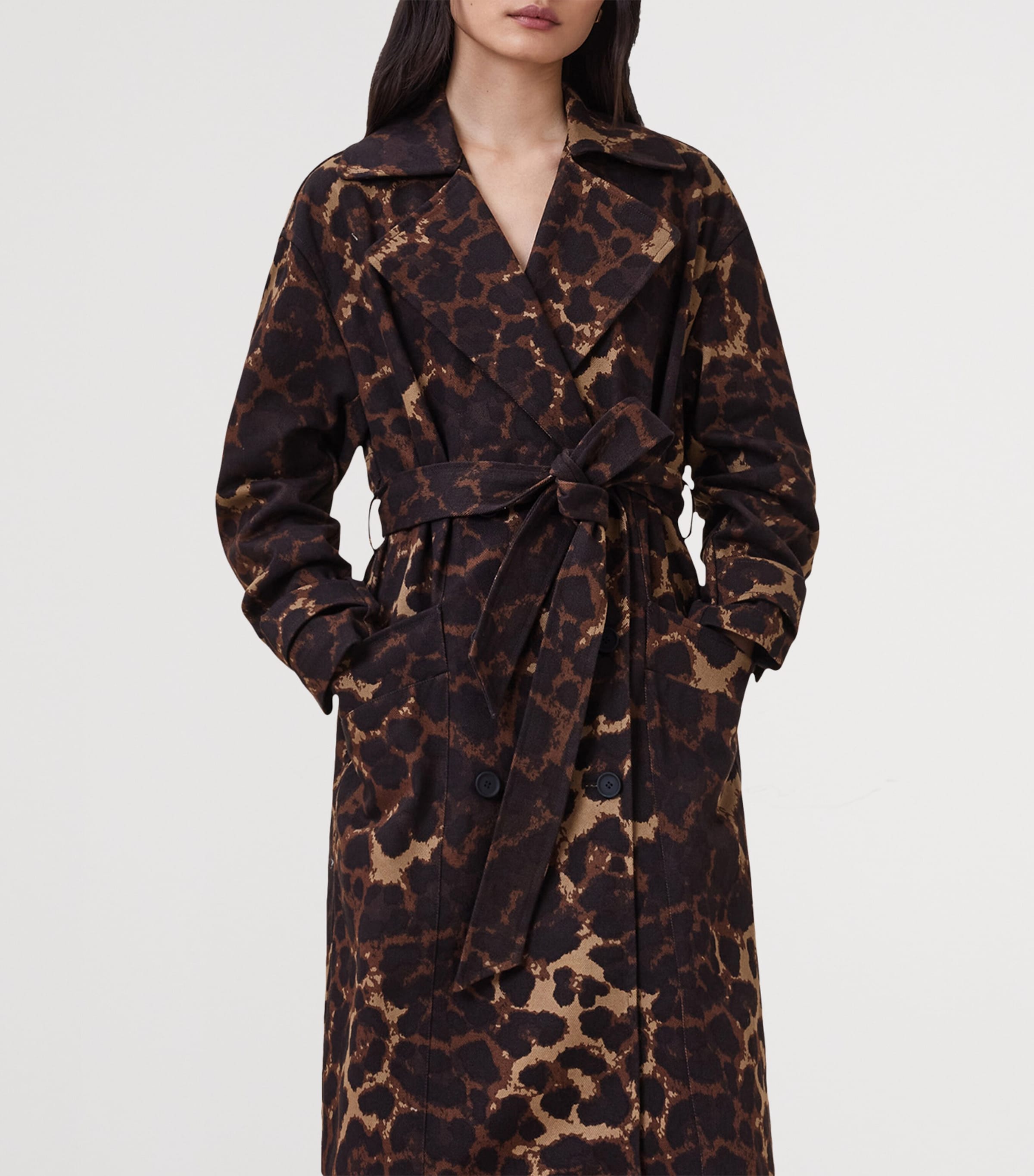 Leopard Print Abel Trench Coat LEOPARD BROWN Image 2