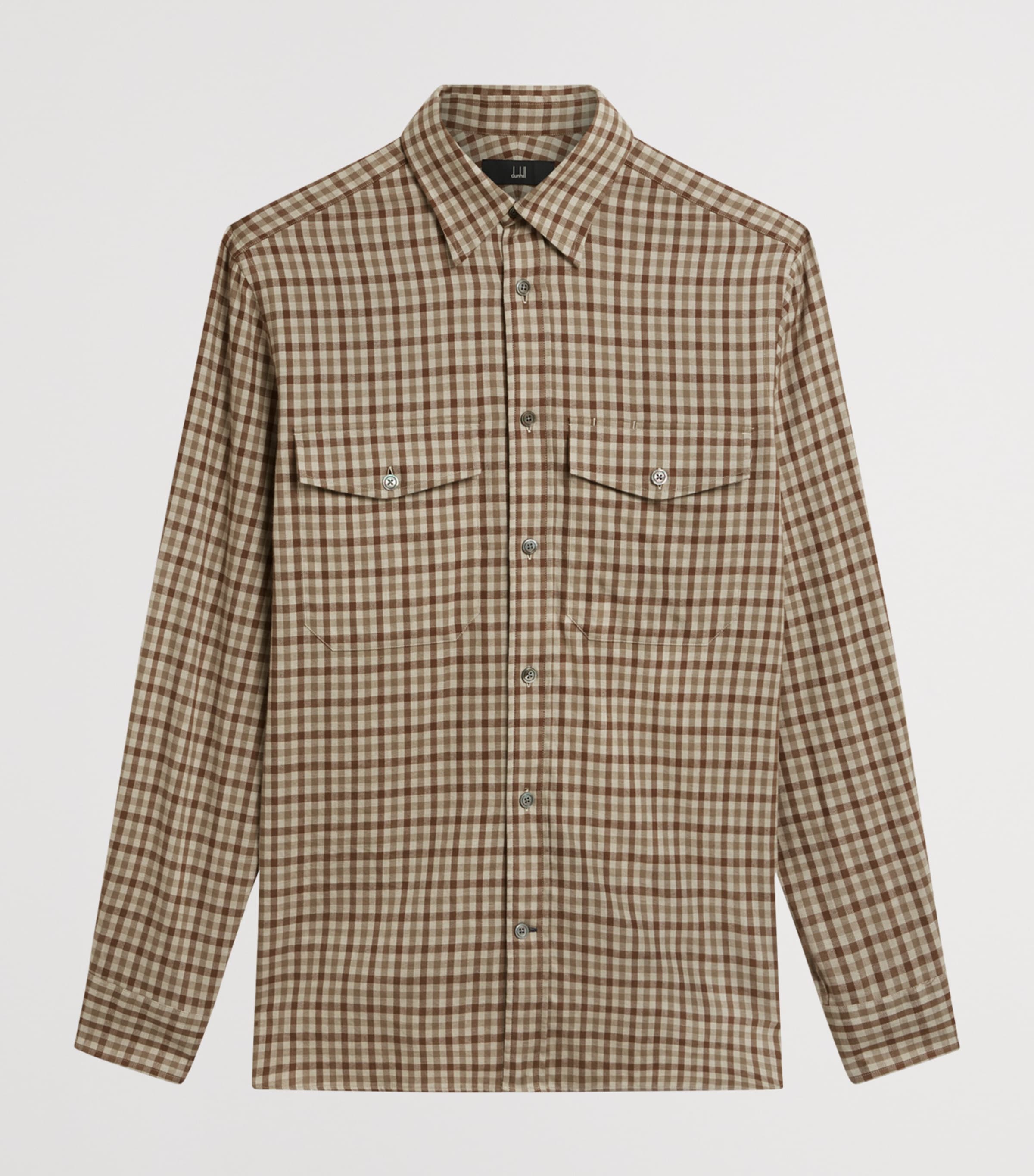 Cotton-Cashmere Check Overshirt 201BROWN Image 1