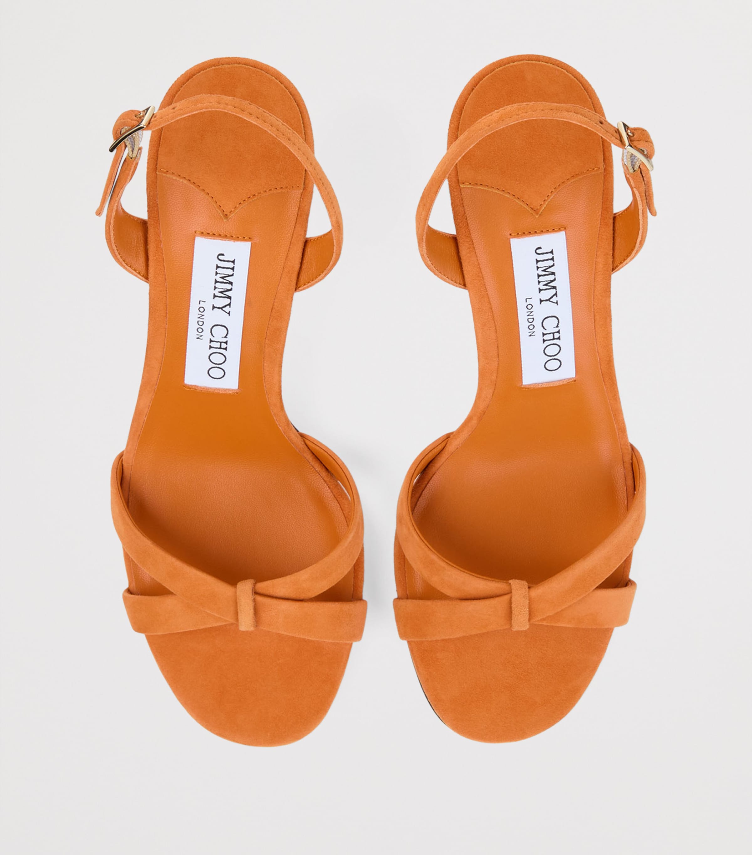 Jimmy Choo Elsy 70 Leather Heeled Sandals Sunset Orange Image 4