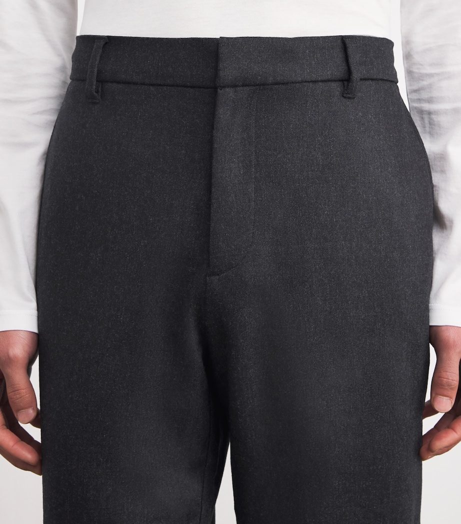 Wool-Cashmere Straight Trousers CHARCOAL MELANGE Image 6