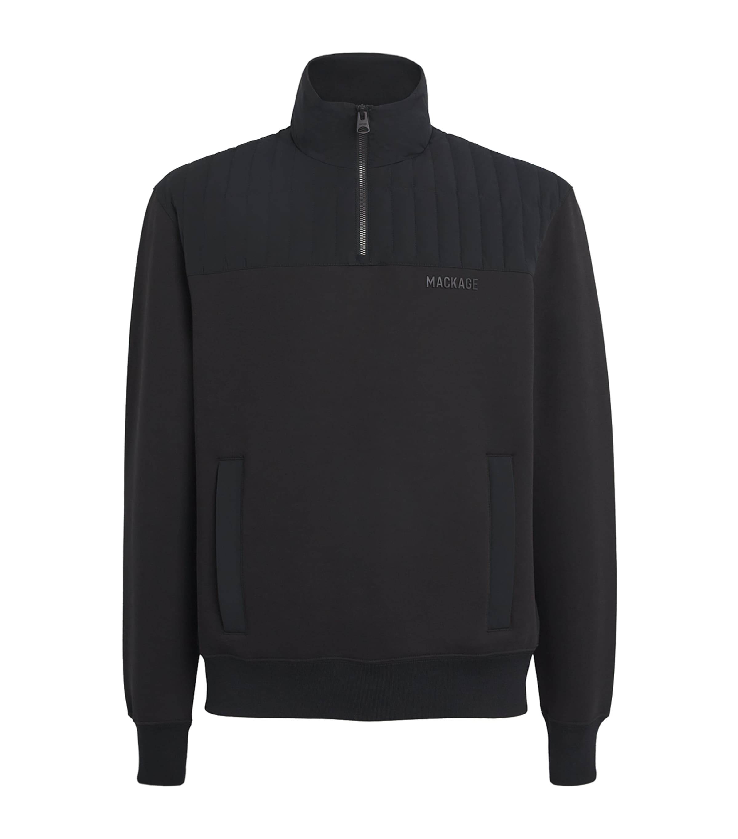 Mackage Corey Quarter-zip Sweatshirt In Black