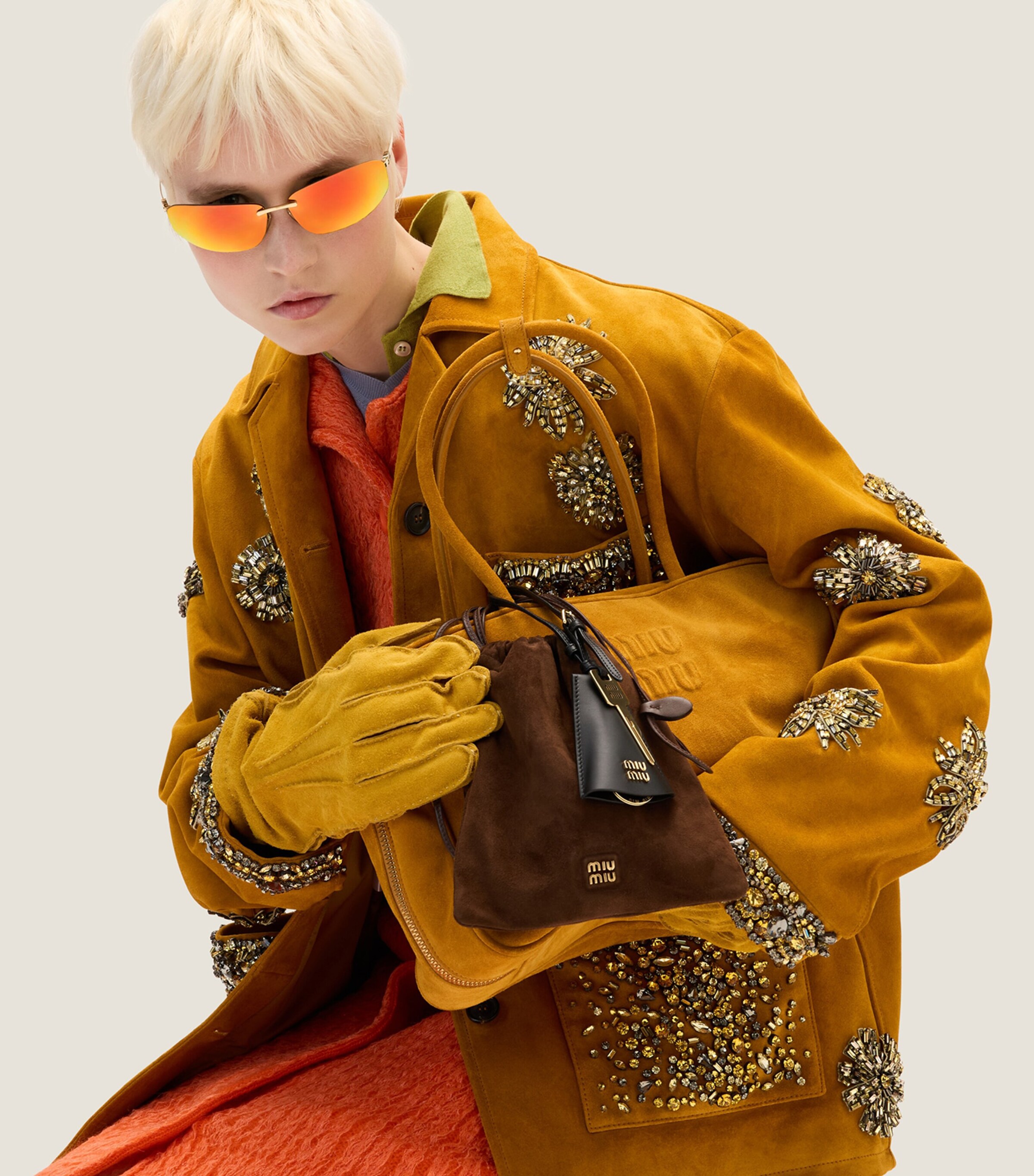 Suede Drawstring Pouch F0324 Image 2