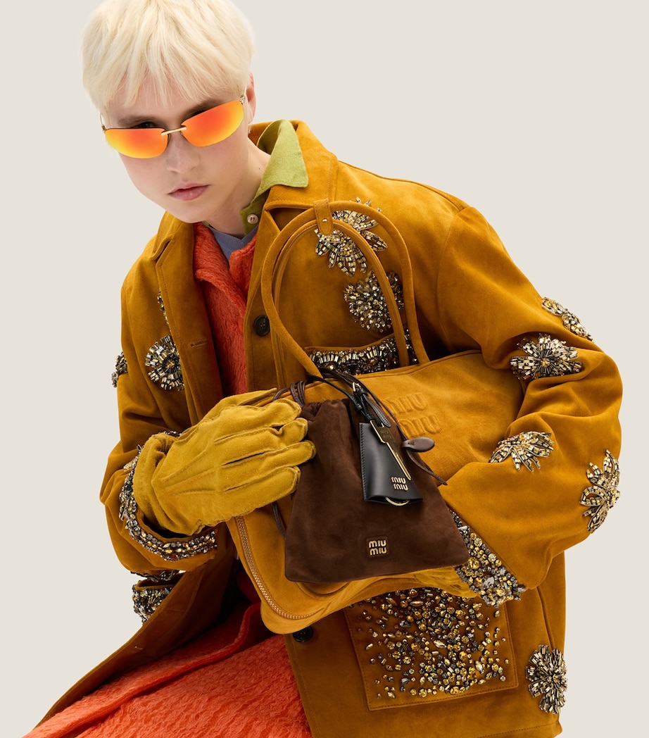 Suede Drawstring Pouch F0324 Image 2