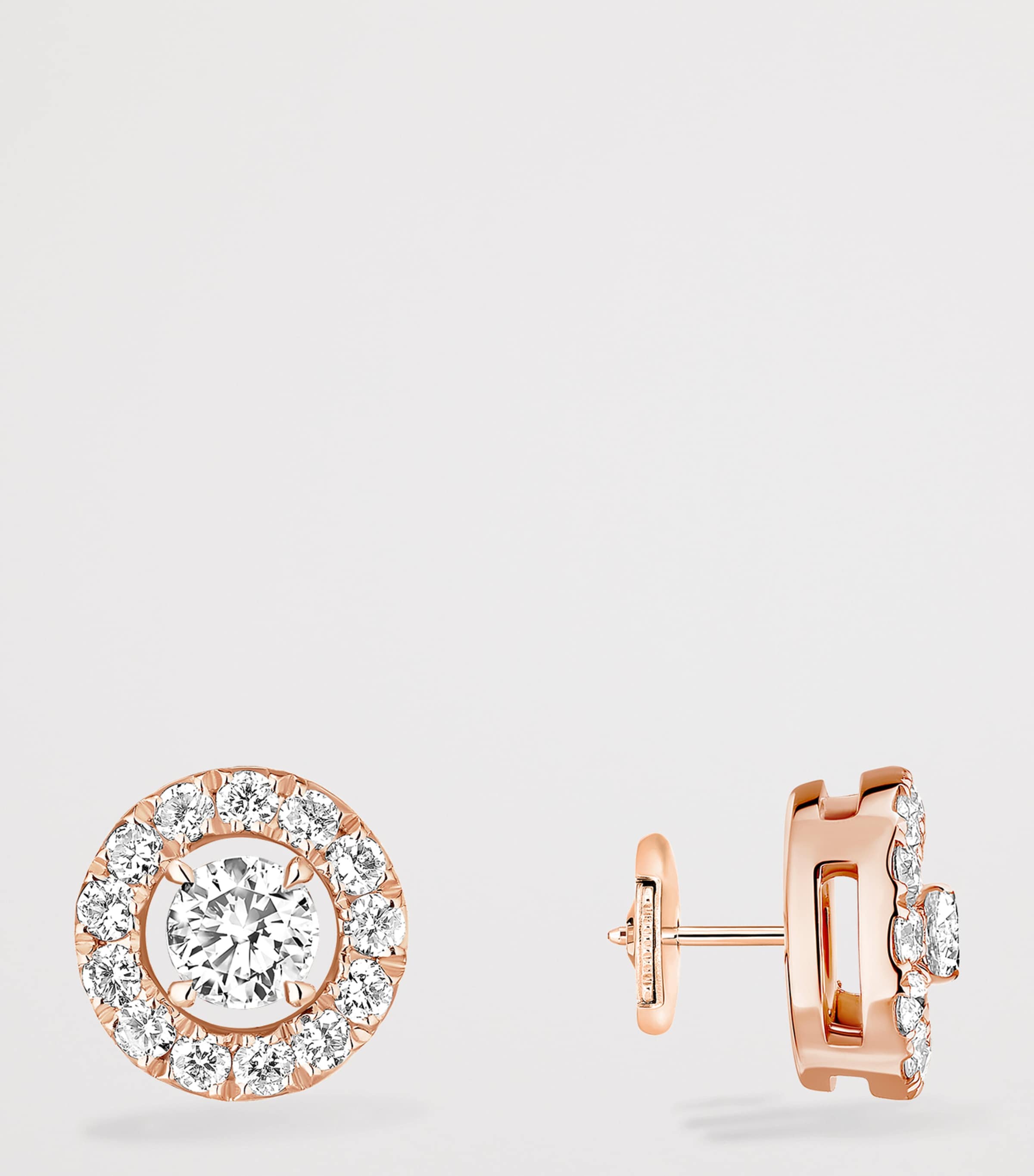Messika Joy Rose Gold and Diamond Stud Earrings Pink Gold Image 3