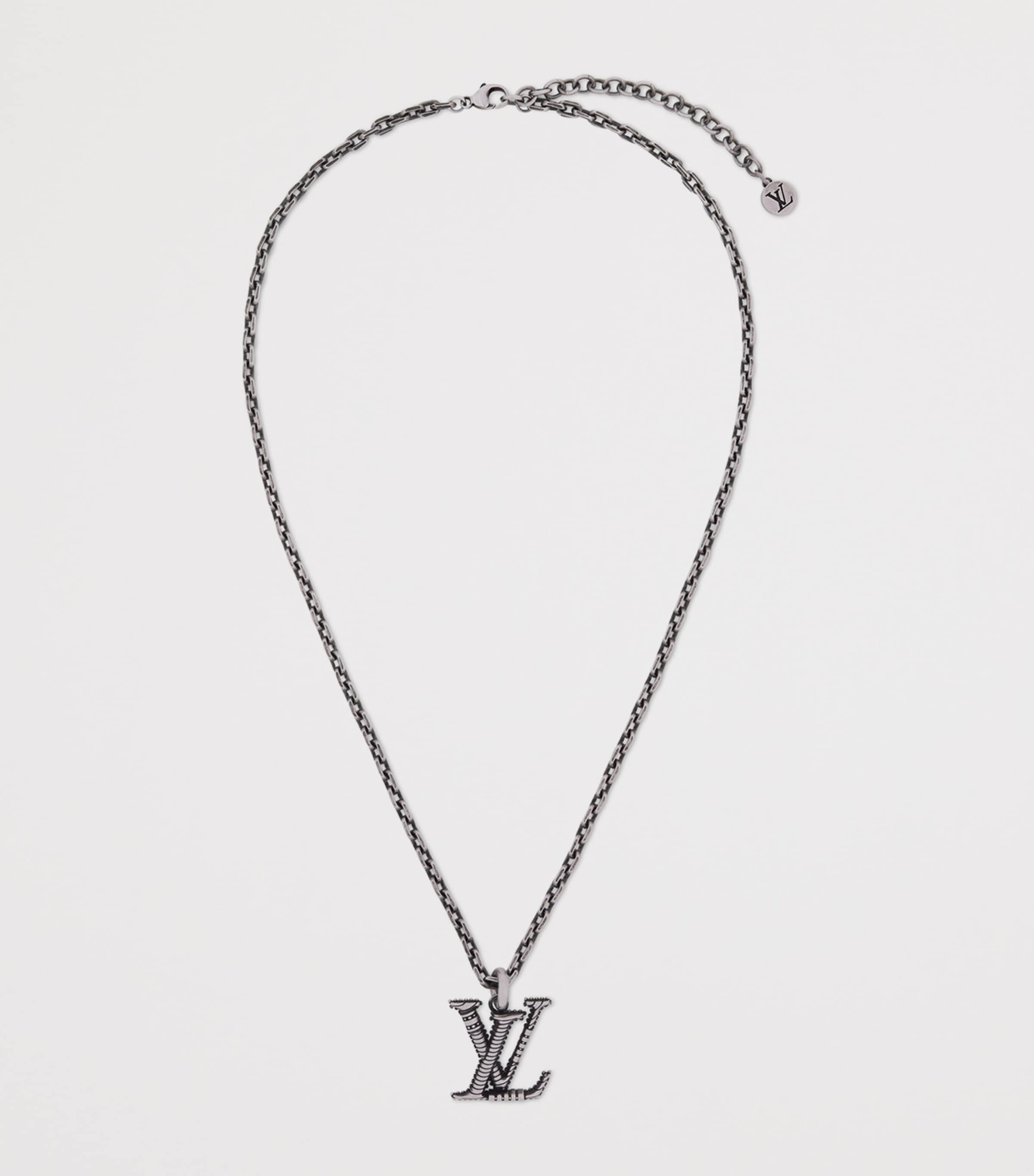 LOUIS VUITTON Sterling Silver LV Whisper Necklace Silver Image 3