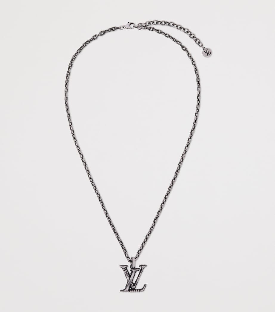 LOUIS VUITTON Sterling Silver LV Whisper Necklace Silver Image 3