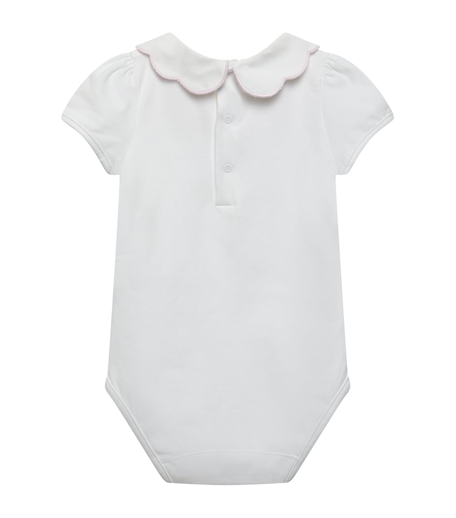 Cotton Embroidered Ava Bodysuit (3-24 Months) WHITE / PINK Image 2