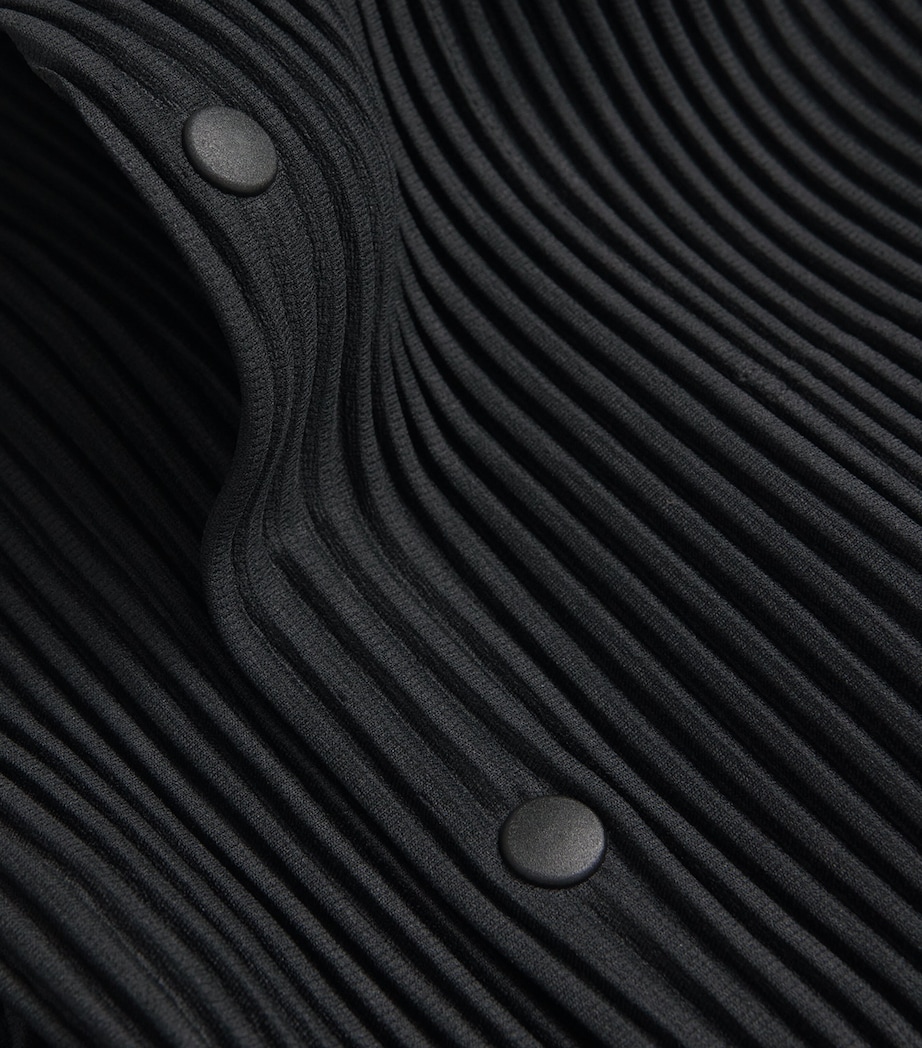 Pleated Cardigan 15-BLACK Image 5