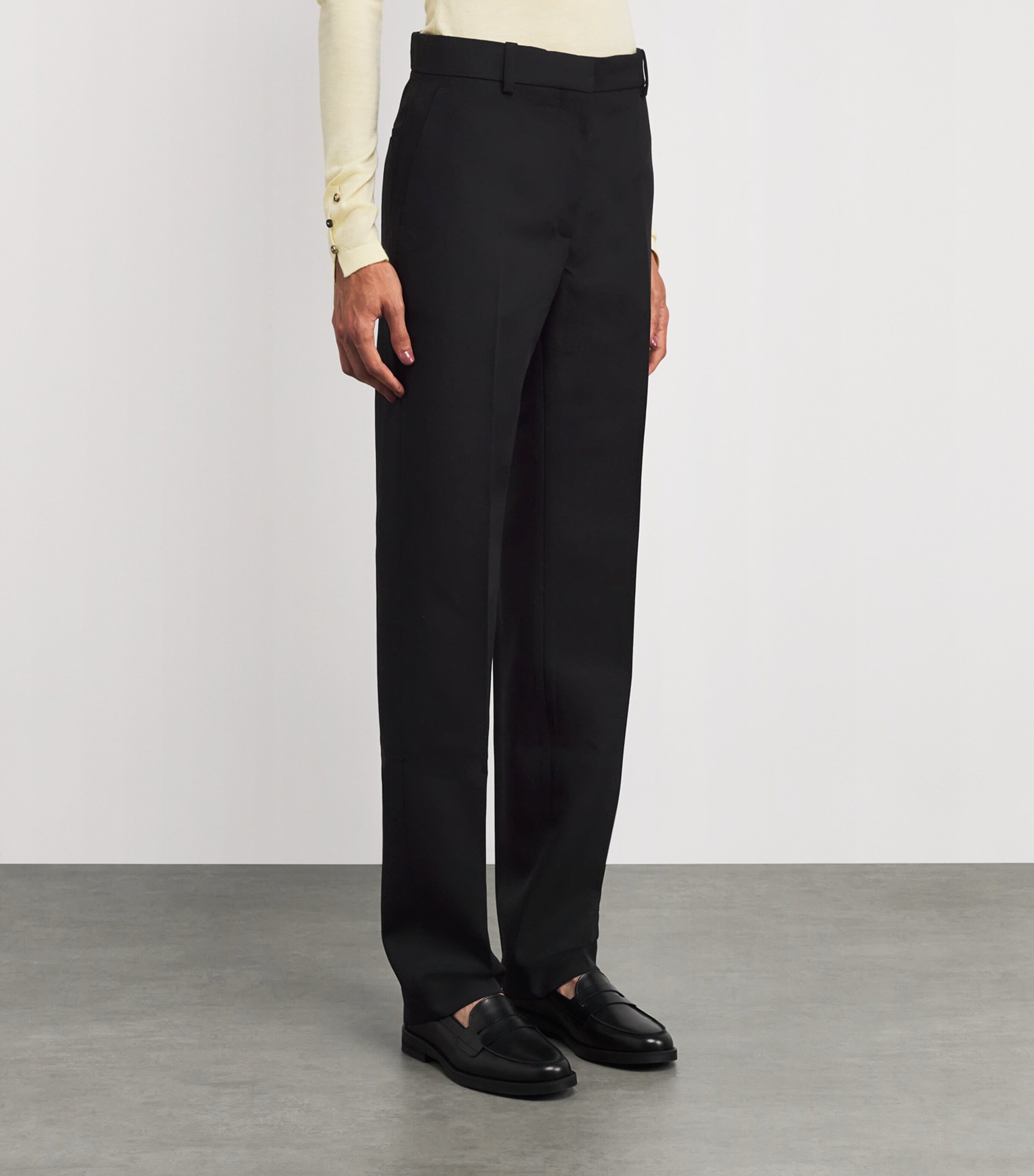 Jacquemus Black Virgin Wool Straight Trousers | Harrods US