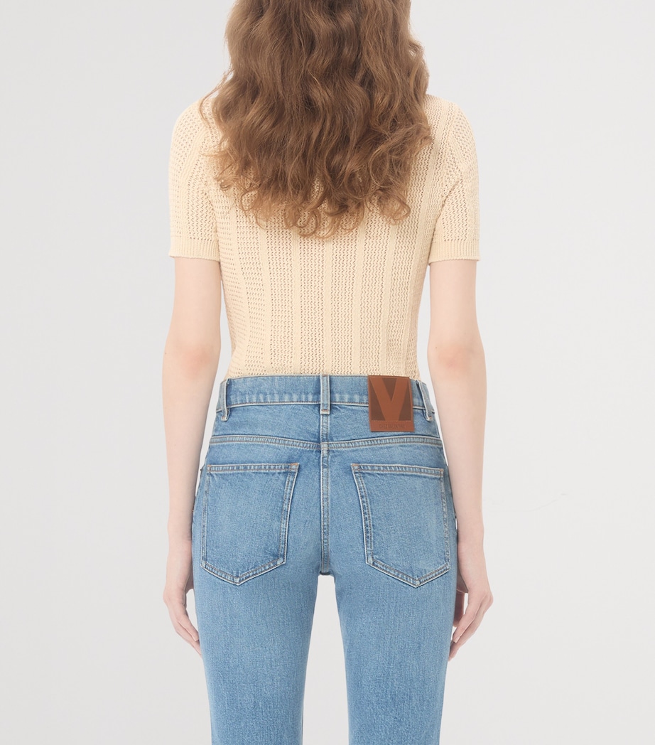 Valentino Womens Cotton Knitted Polo Shirt Image 4