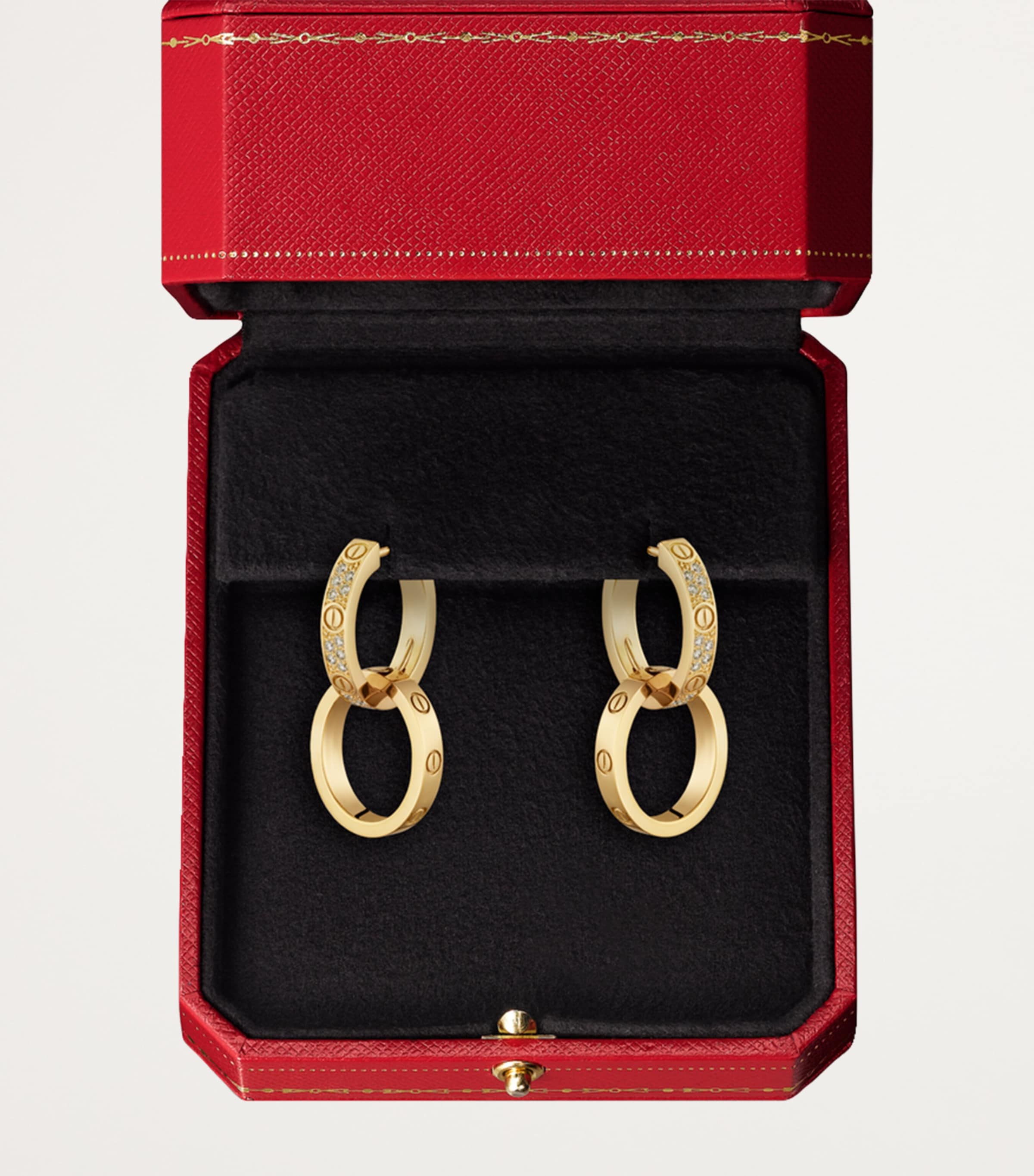 Cartier Yellow Gold and Diamond LOVE Double Hoop Earrings Yellow Gold Image 3