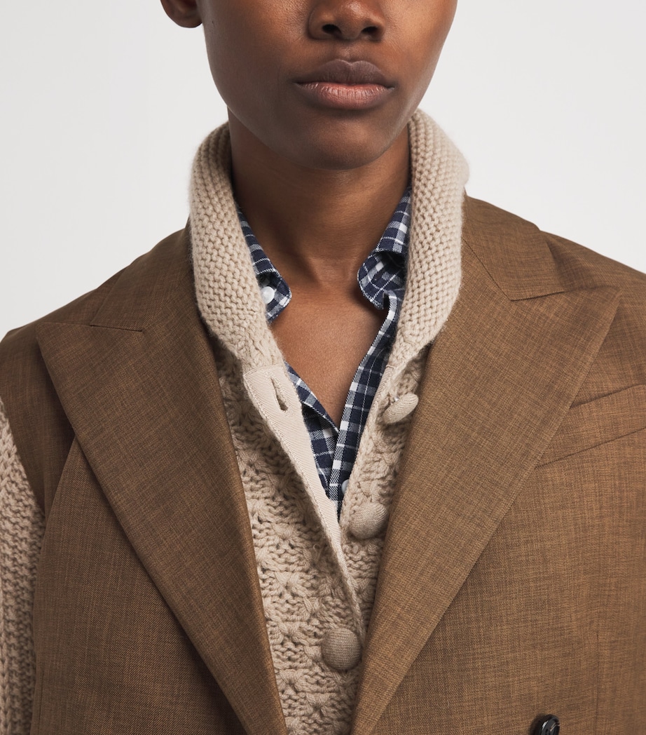 Wool-Cashmere Marlowe Cardigan TAUPE Image 6