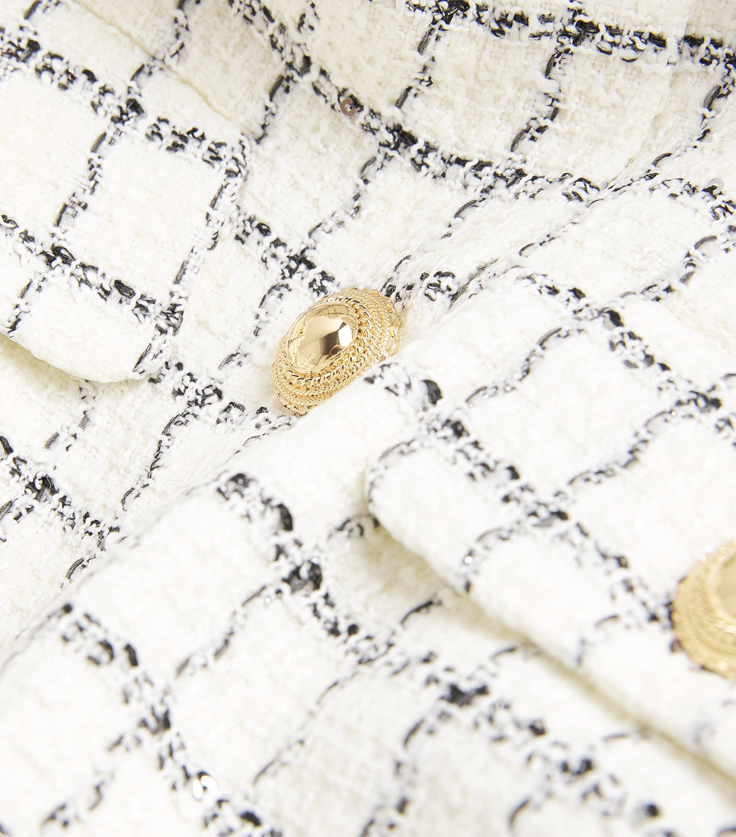 Bouclé Check Mini Dress CREAM Image 5