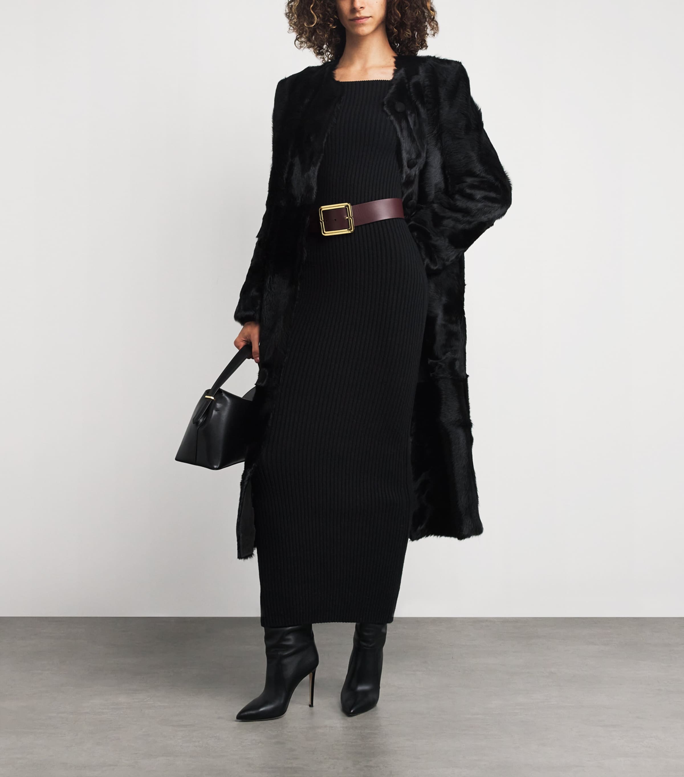 Wool-Blend Maxi Dress BLACK Image 2